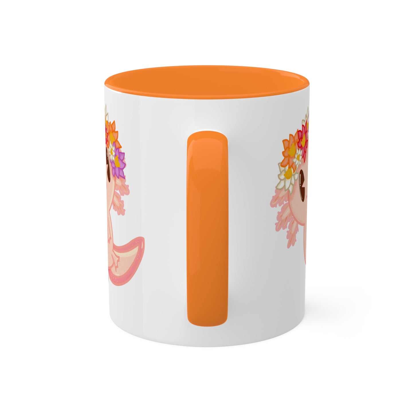 Pink Axolotl Ceramic Mug | Flower Crown Animals Mug | Animal Lover Gift | Cute Axolotl Drinkware | Axolotl Kitchenware | Amphibian Mug