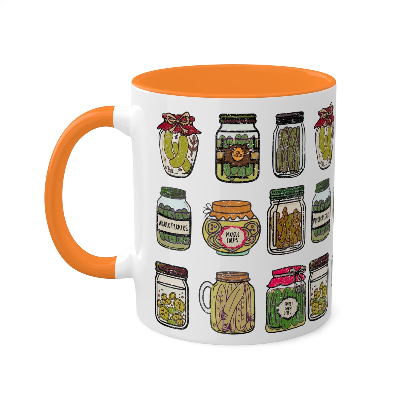 Pickle Jar Design 11oz Coffee Mug | Quirky Ceramic Cup for Pickle Lovers | Unique Kitchen Decor | Pickle Gifts | Pickle Art | Foodie Mug