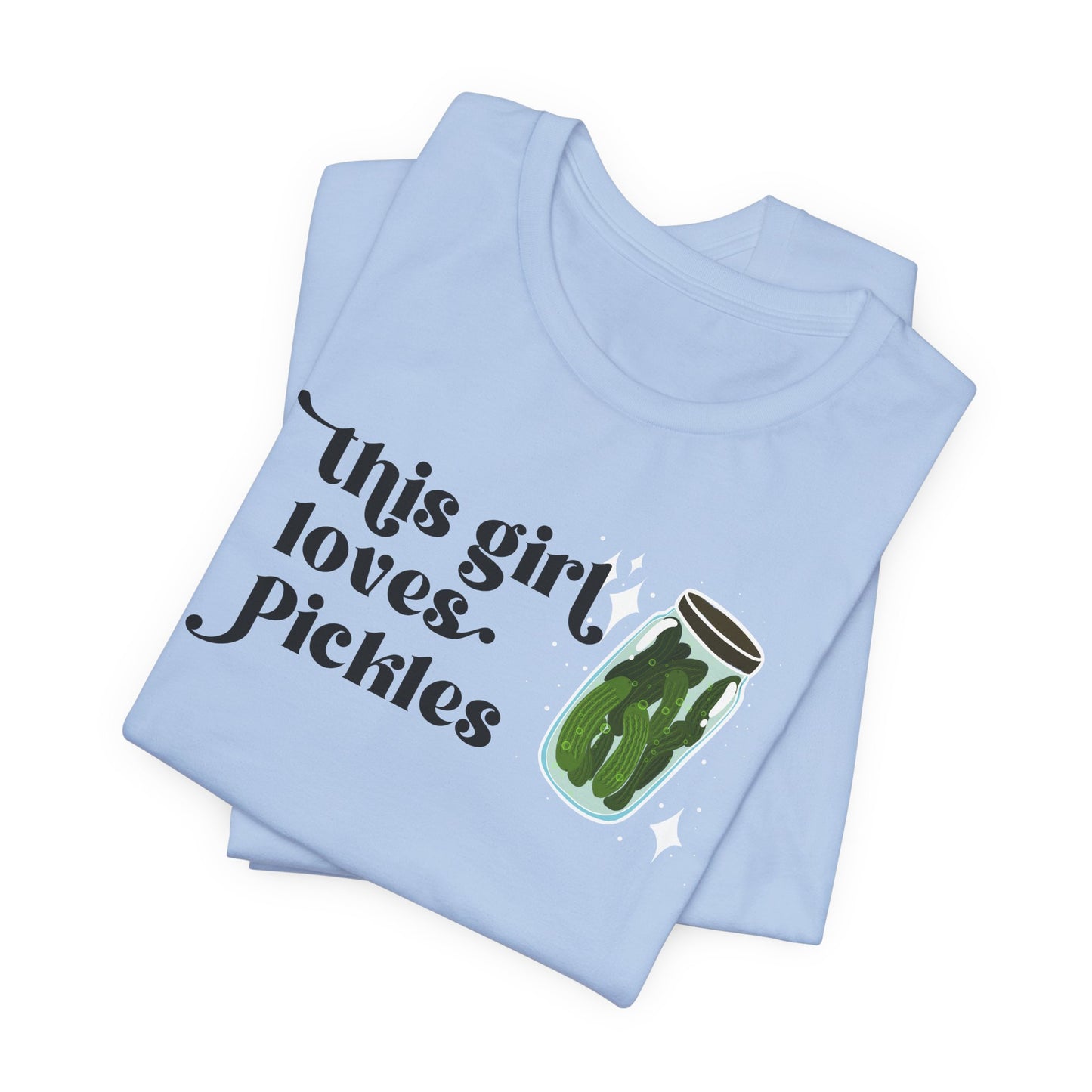 Pickle Lover Short Sleeve Tee | Women's This Girl Loves Pickles T-Shirt | Pickle Ladies tee | Pickle Gifts | Food Graphic Tee