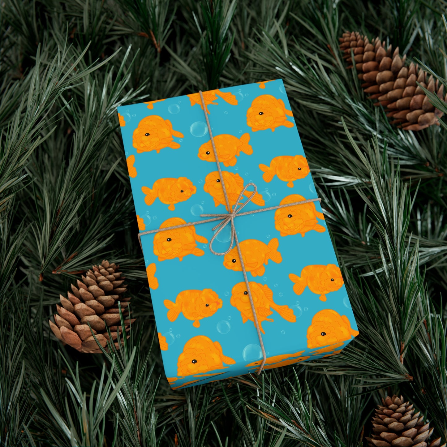 Wrapping Paper Sheets, Ryukin Goldfish Pattern Gift Wrap, Scrapbooking Paper, Craft Supplies, DIY Projects, Fish Lover Gift