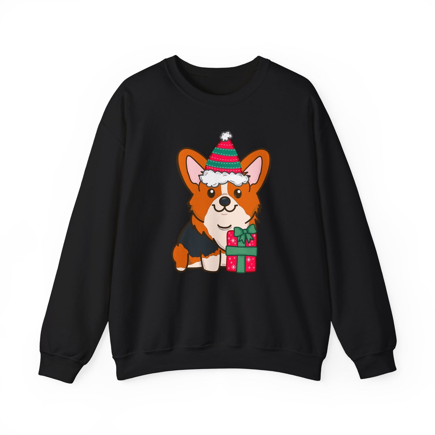 Festive Red Tri-Color Corgi Sweater | Holiday Dog Lover's Sweatshirt | Christmas Corgi Gift for Her