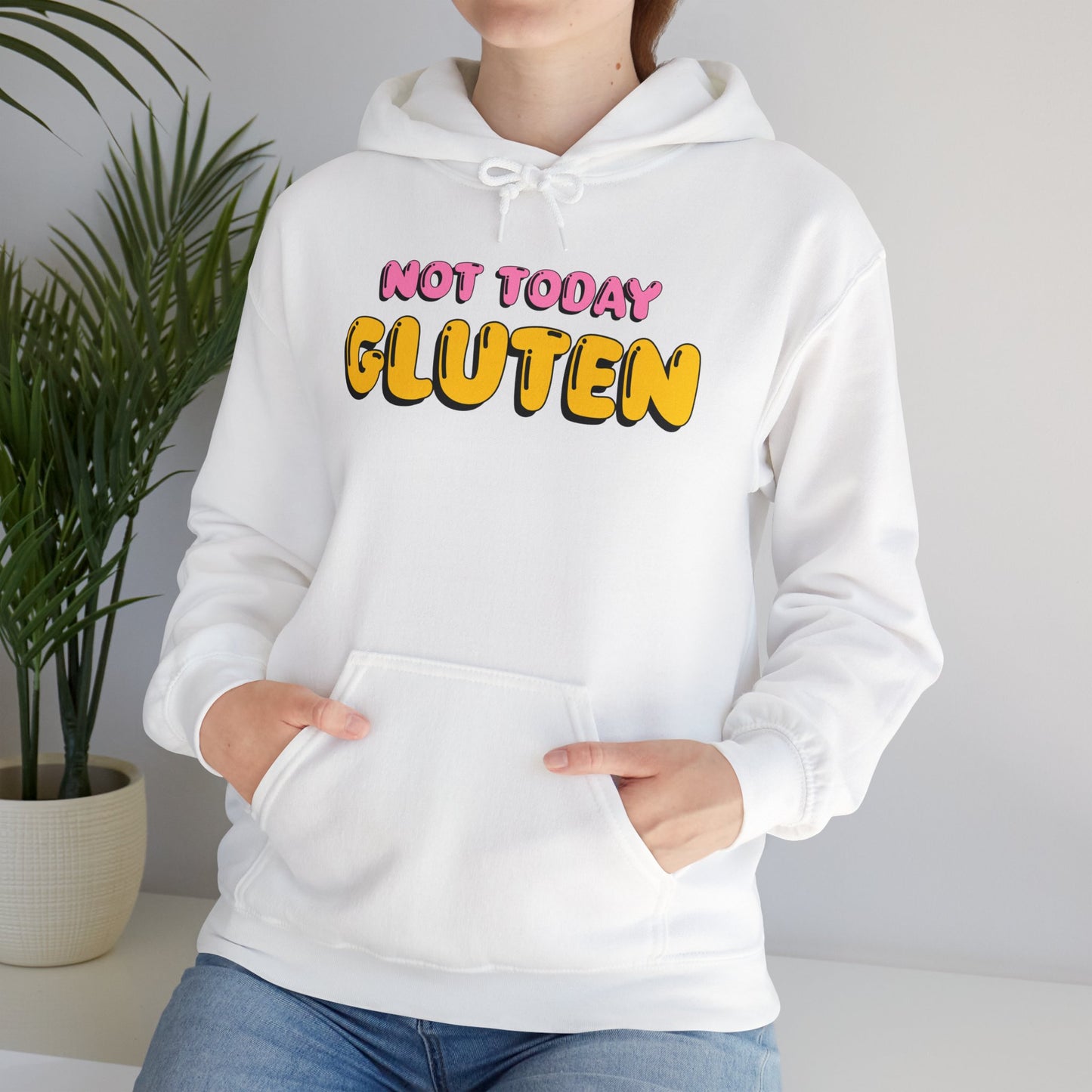 Not Today Gluten Hooded Sweatshirt - Funny Gluten-Free Shirt, Humorous Foodie Apparel, Celiac Awareness Hoodie, Cozy Unisex Pullover
