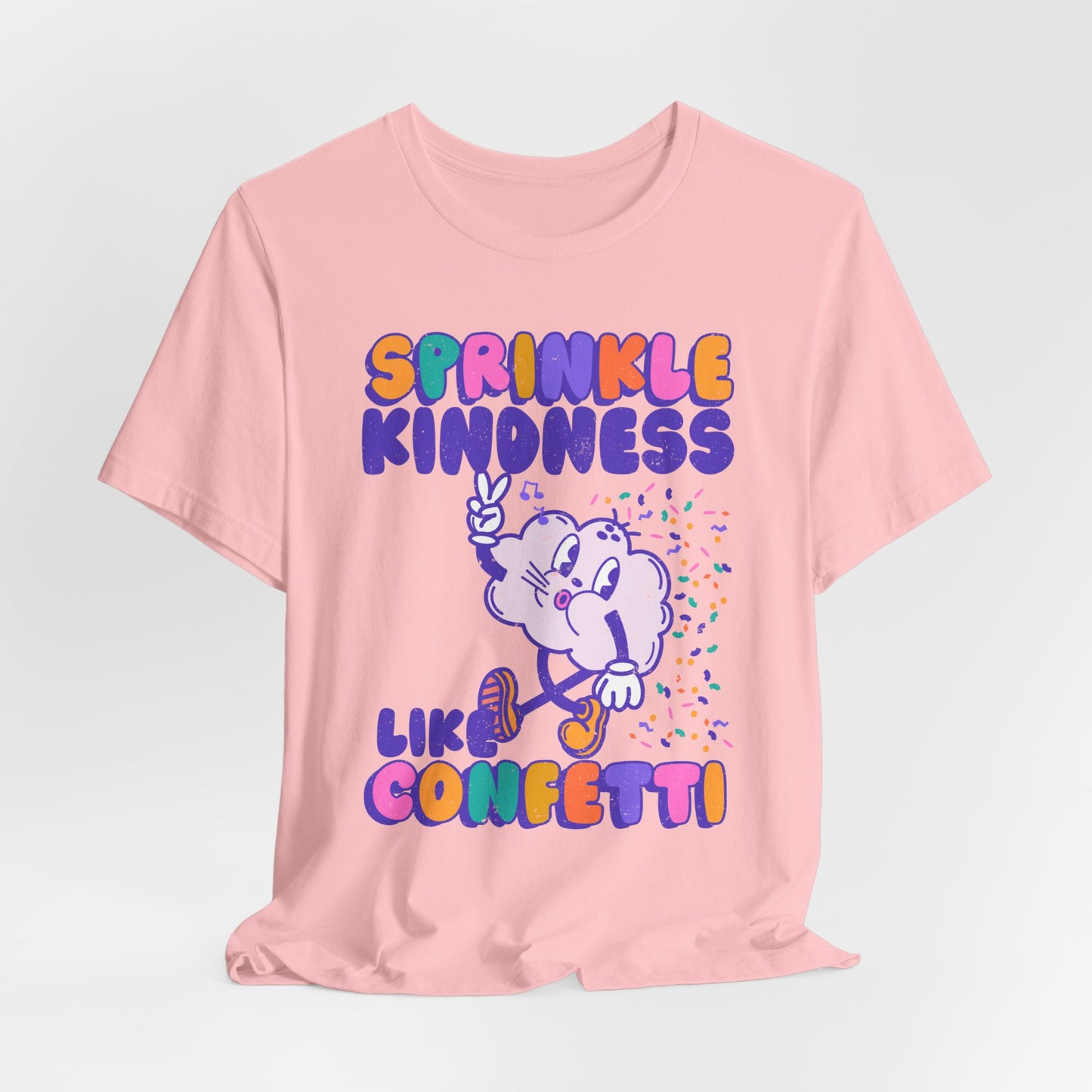 Sprinkle Kindness Like Confetti Retro Graphic Tee | Inspirational T-Shirt, Positive Vibes Shirt, School Counselor Tee | Teacher Tee