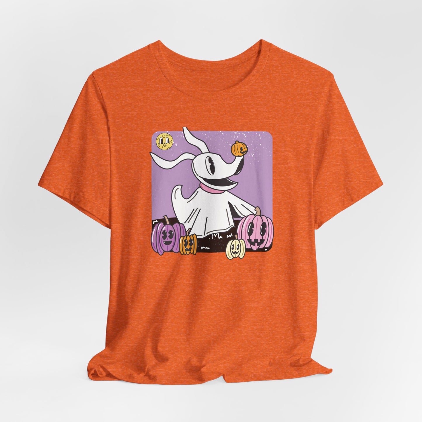 Spooky Ghost Dog Retro Halloween Unisex Fit Graphic Tee | Ladies Fall T-Shirt