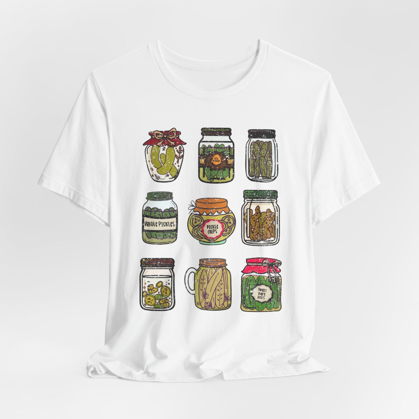 Pickle Jar Graphic Tee | Assorted Pickle Jar Design Tee | Foodie Shirt for Pickle Enthusiasts | Pickle Gifts | Pickle Lover Graphic Shirt