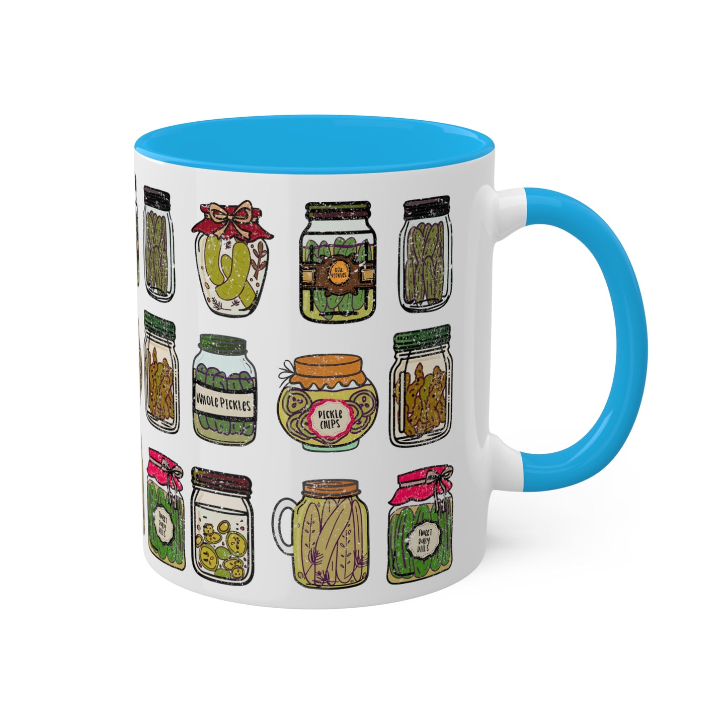Pickle Jar Design 11oz Coffee Mug | Quirky Ceramic Cup for Pickle Lovers | Unique Kitchen Decor | Pickle Gifts | Pickle Art | Foodie Mug