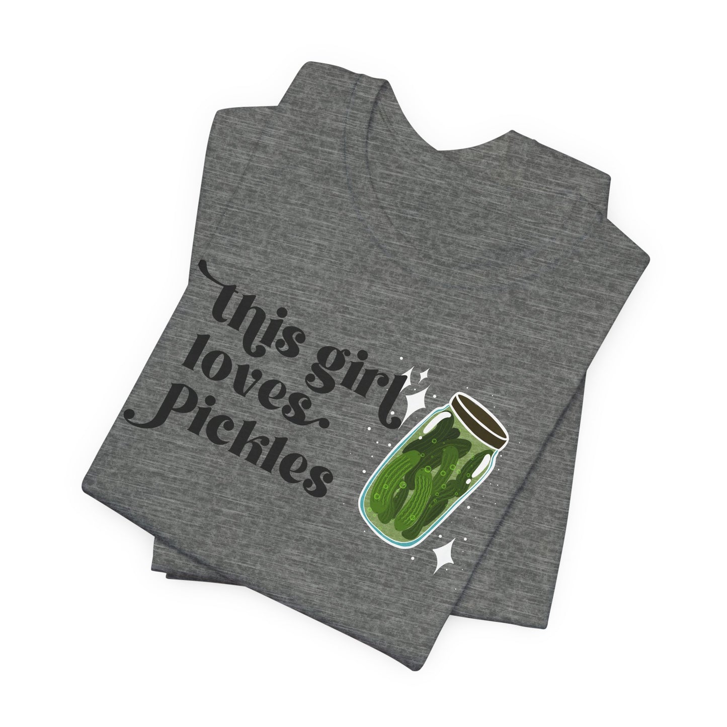 Pickle Lover Short Sleeve Tee | Women's This Girl Loves Pickles T-Shirt | Pickle Ladies tee | Pickle Gifts | Food Graphic Tee