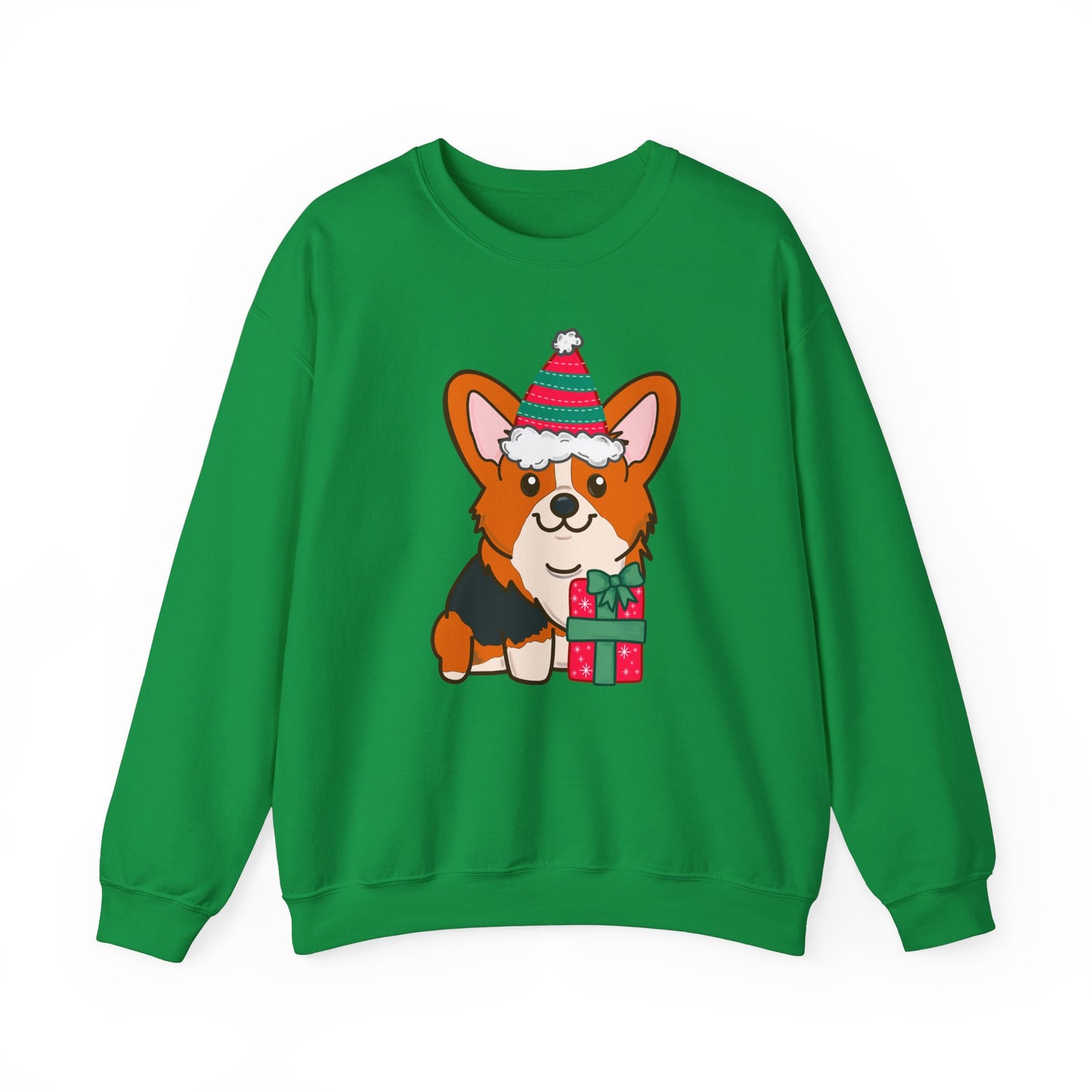 Festive Red Tri-Color Corgi Sweater | Holiday Dog Lover's Sweatshirt | Christmas Corgi Gift for Her