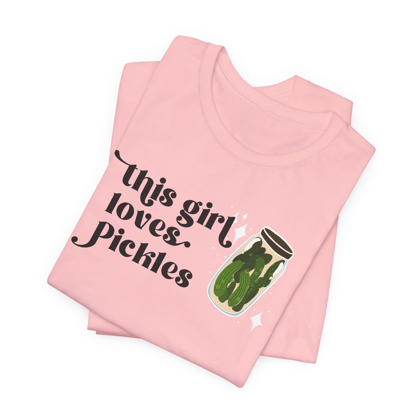 Pickle Lover Short Sleeve Tee | Women's This Girl Loves Pickles T-Shirt | Pickle Ladies tee | Pickle Gifts | Food Graphic Tee