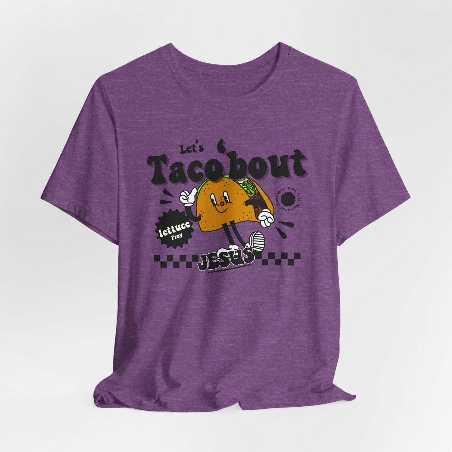 Let's Taco 'bout Jesus Unisex Christian Tee - Funny Faith-Based T-Shirt, Religious Apparel, Inspirational Adult Shirt, Unique Christian Gift