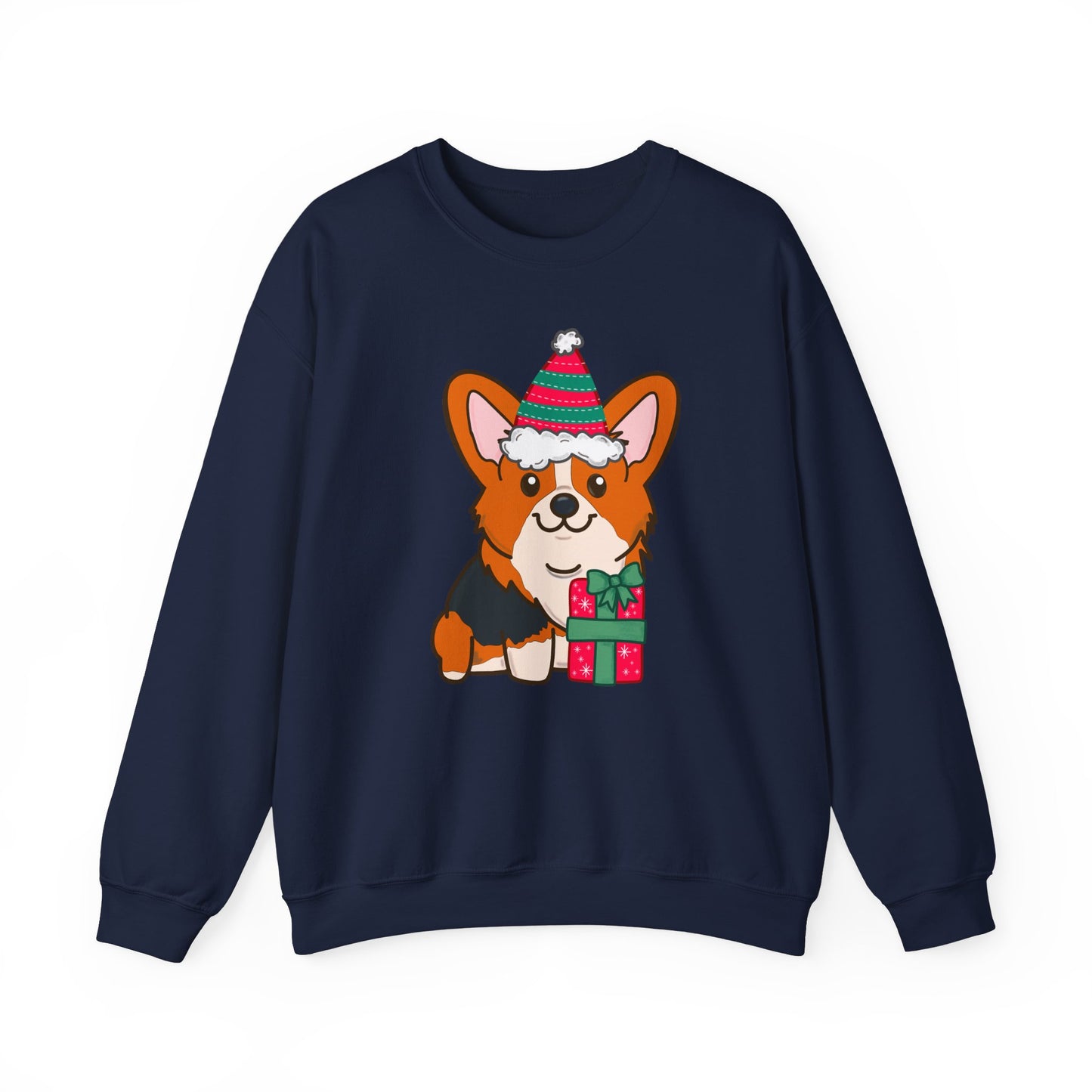 Festive Red Tri-Color Corgi Sweater | Holiday Dog Lover's Sweatshirt | Christmas Corgi Gift for Her