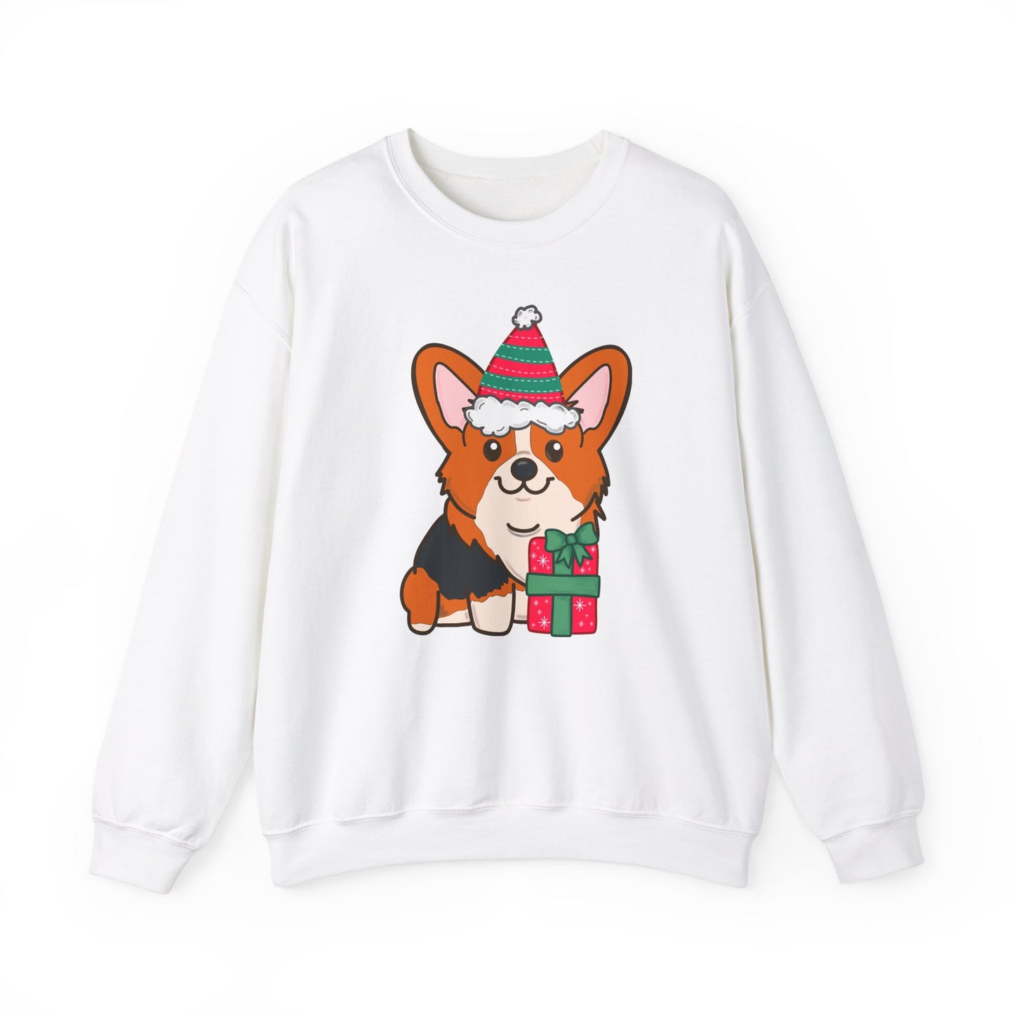 Festive Red Tri-Color Corgi Sweater | Holiday Dog Lover's Sweatshirt | Christmas Corgi Gift for Her