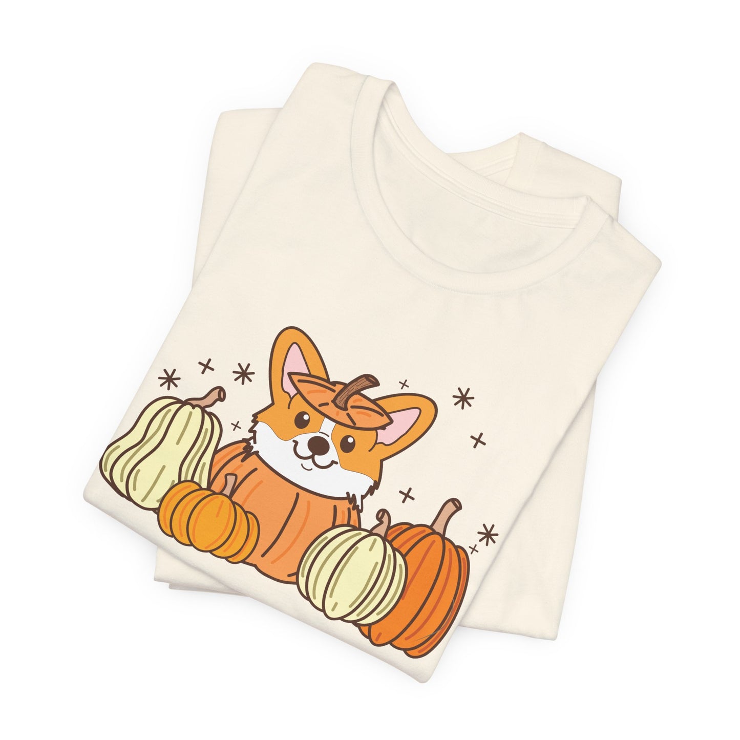Corgi Pumpkin Halloween Unisex Fit Graphic Tee | Ladies Fall T-Shirt