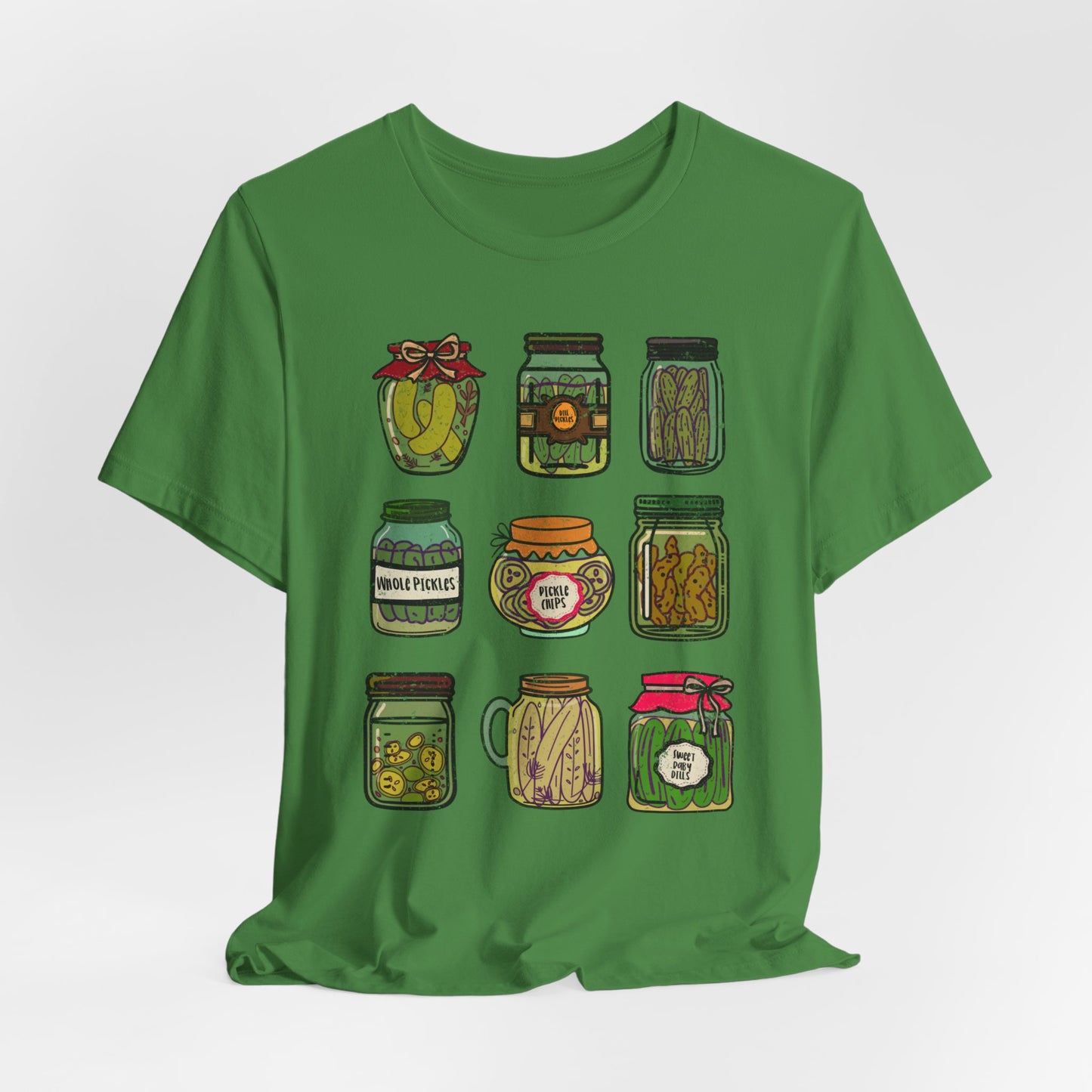 Pickle Jar Graphic Tee | Assorted Pickle Jar Design Tee | Foodie Shirt for Pickle Enthusiasts | Pickle Gifts | Pickle Lover Graphic Shirt