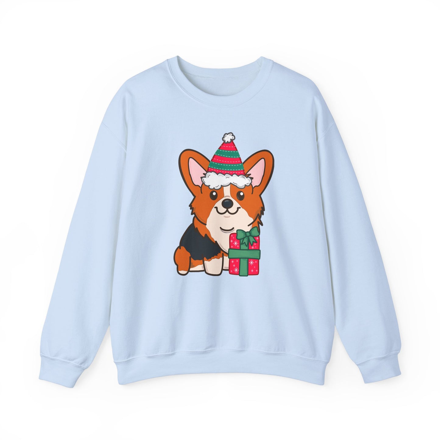 Festive Red Tri-Color Corgi Sweater | Holiday Dog Lover's Sweatshirt | Christmas Corgi Gift for Her