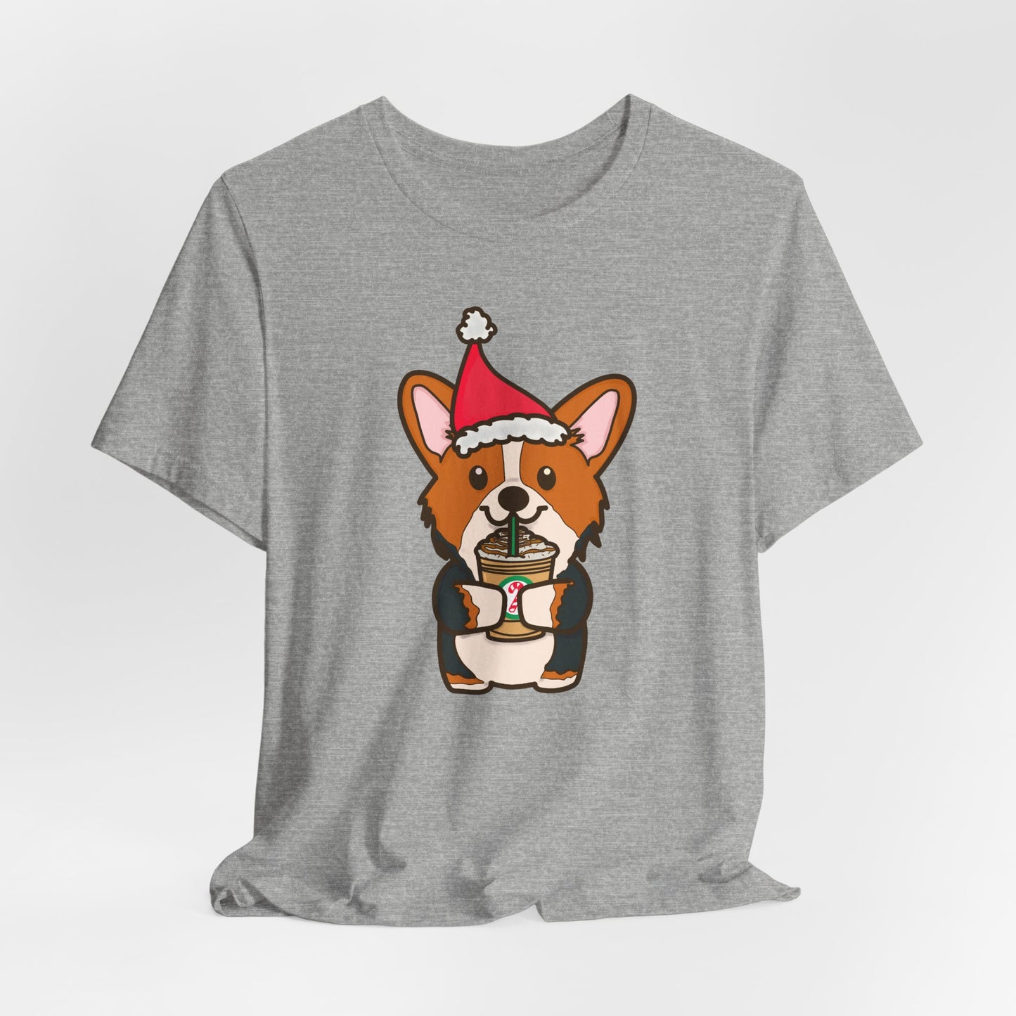 Christmas Red Tri-Color Corgi Dog T-shirt | Dog Christmas Shirt | Matching Christmas Shirts | Ladies Christmas Tee | Family Christmas Holiday Shirt