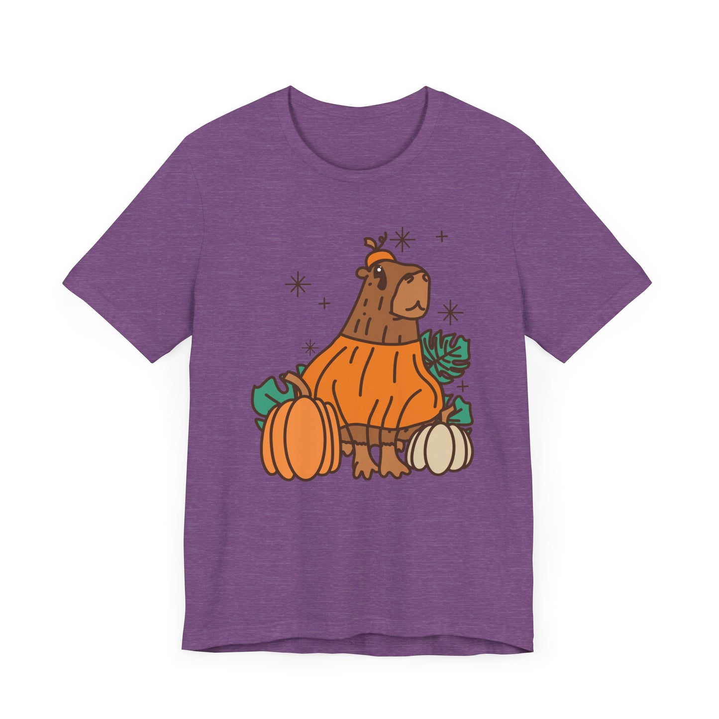 Capybara Pumpkin Halloween Unisex Fit Graphic Tee | Ladies Fall T-Shirt
