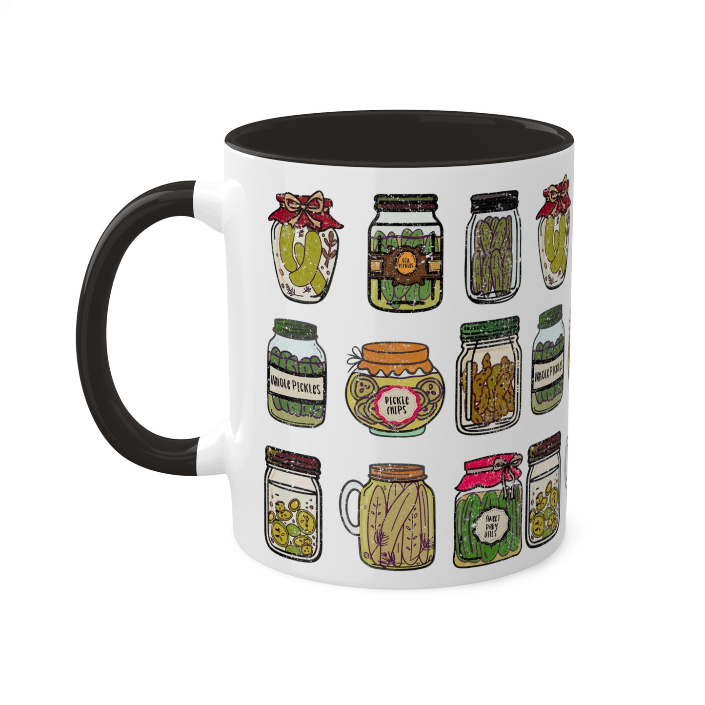 Pickle Jar Design 11oz Coffee Mug | Quirky Ceramic Cup for Pickle Lovers | Unique Kitchen Decor | Pickle Gifts | Pickle Art | Foodie Mug