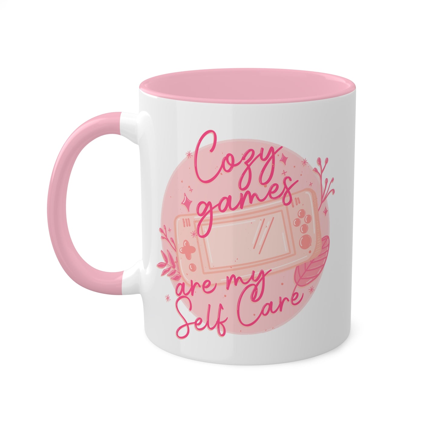 Cozy Games Are My Self Care Coffee Mug | Video Game Accent Mug | Pink Gamer Aesthetic | Purple Gamer | Yellow Gamer | Gamer Girl Tee