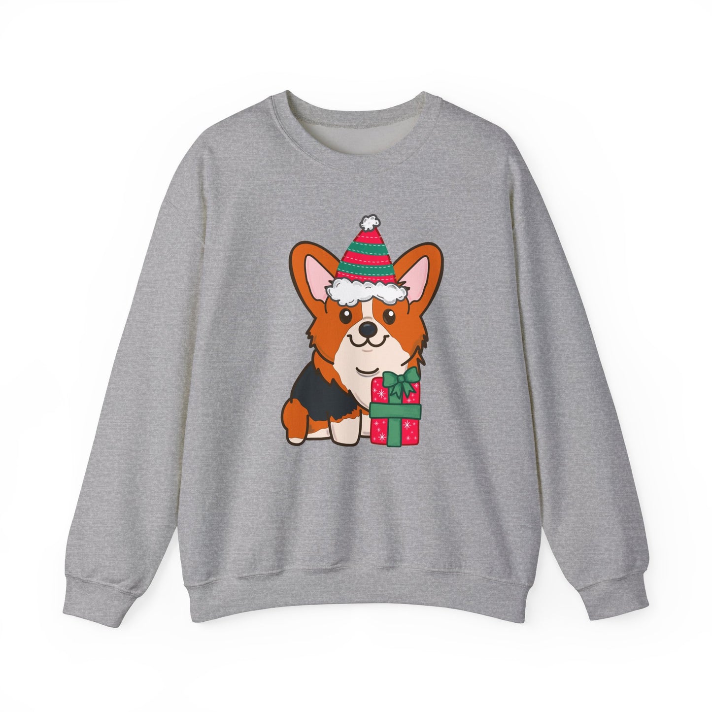 Festive Red Tri-Color Corgi Sweater | Holiday Dog Lover's Sweatshirt | Christmas Corgi Gift for Her