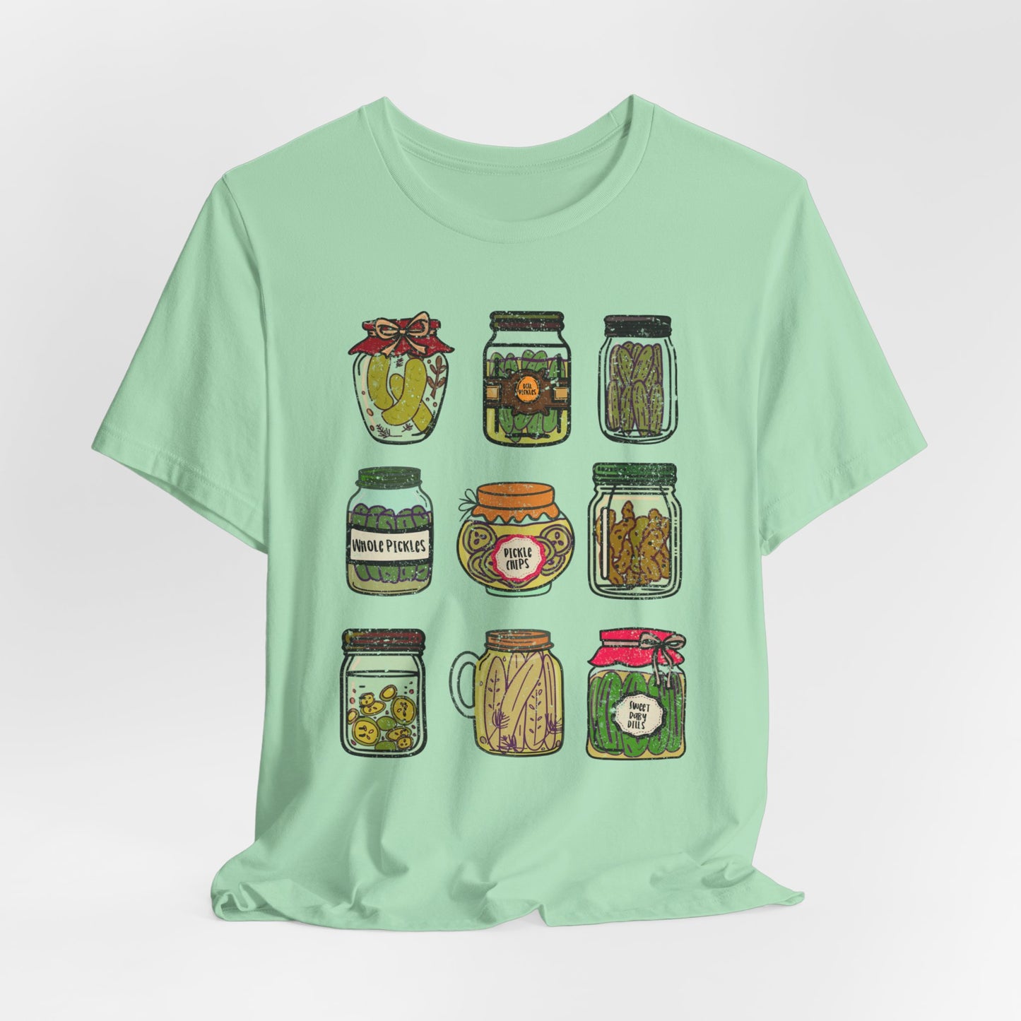 Pickle Jar Graphic Tee | Assorted Pickle Jar Design Tee | Foodie Shirt for Pickle Enthusiasts | Pickle Gifts | Pickle Lover Graphic Shirt