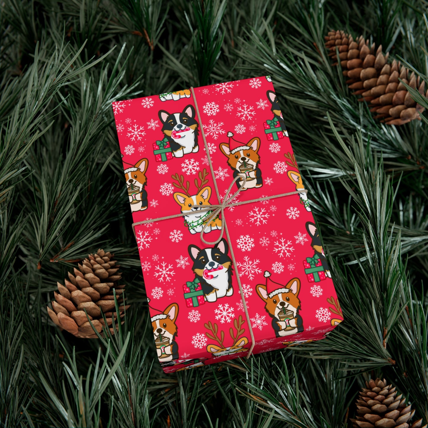 Christmas Pembroke Welsh Corgi Wrapping Paper - Cute Holiday Gift Wrap, Dog Lover Christmas Paper, Festive Corgi Gift Wrap, Pet-Themed Holiday Wrapping