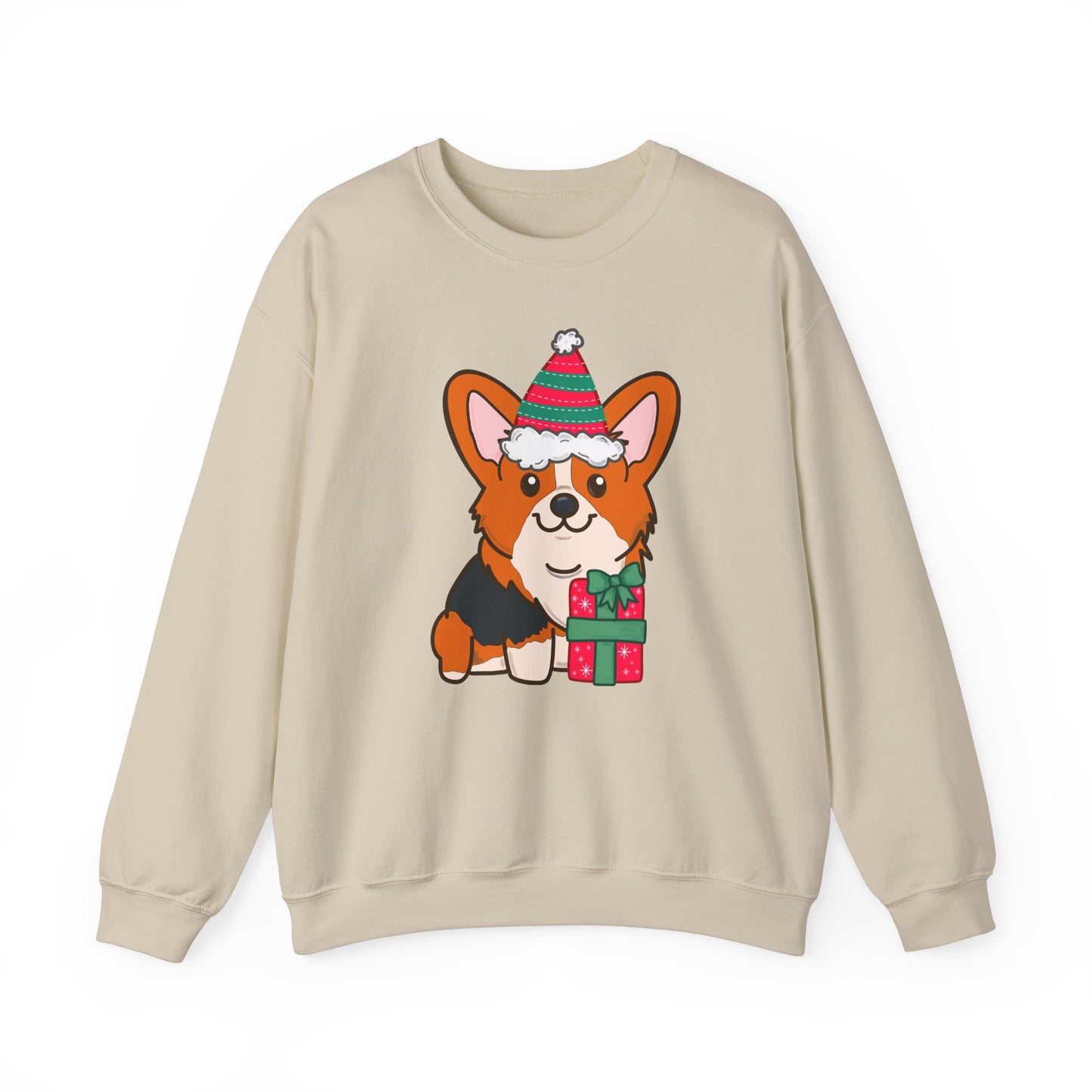 Festive Red Tri-Color Corgi Sweater | Holiday Dog Lover's Sweatshirt | Christmas Corgi Gift for Her