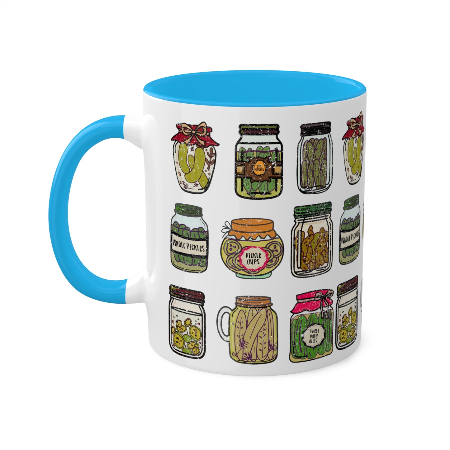 Pickle Jar Design 11oz Coffee Mug | Quirky Ceramic Cup for Pickle Lovers | Unique Kitchen Decor | Pickle Gifts | Pickle Art | Foodie Mug