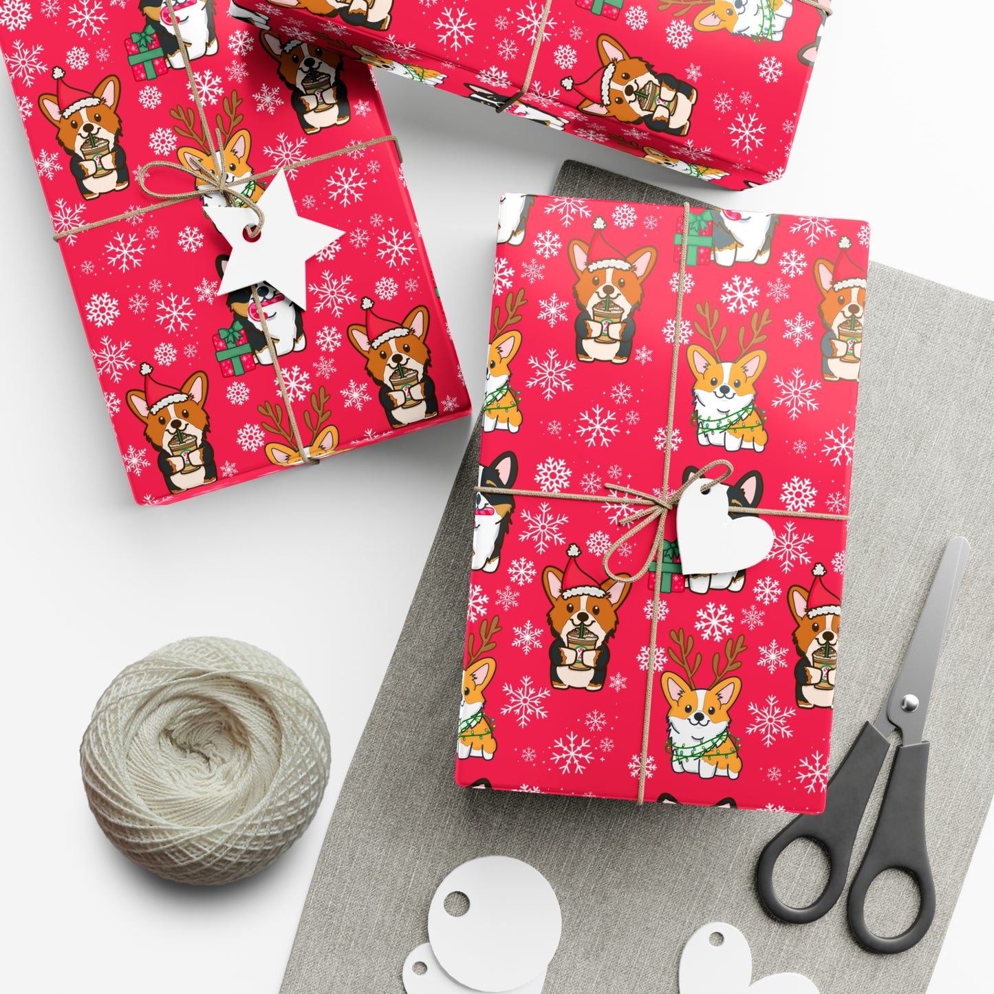 Christmas Pembroke Welsh Corgi Wrapping Paper - Cute Holiday Gift Wrap, Dog Lover Christmas Paper, Festive Corgi Gift Wrap, Pet-Themed Holiday Wrapping