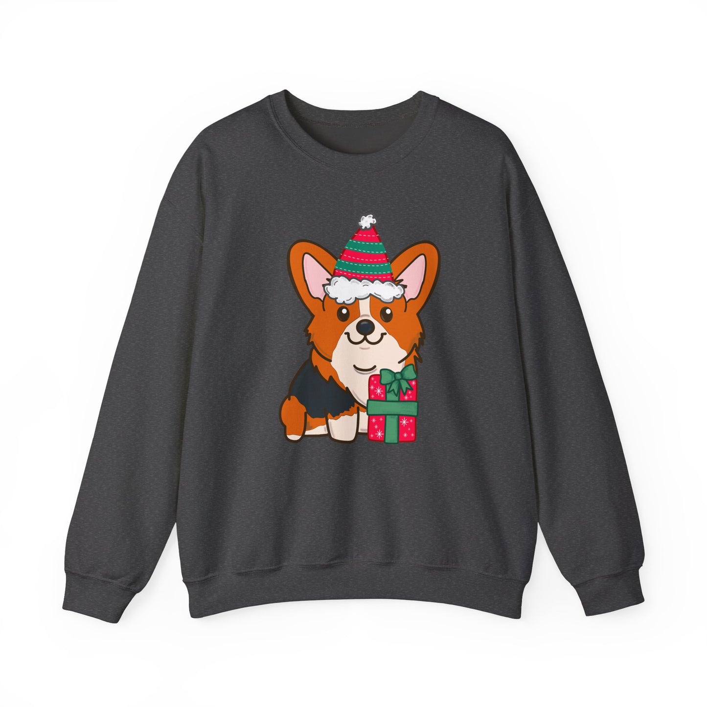 Festive Red Tri-Color Corgi Sweater | Holiday Dog Lover's Sweatshirt | Christmas Corgi Gift for Her