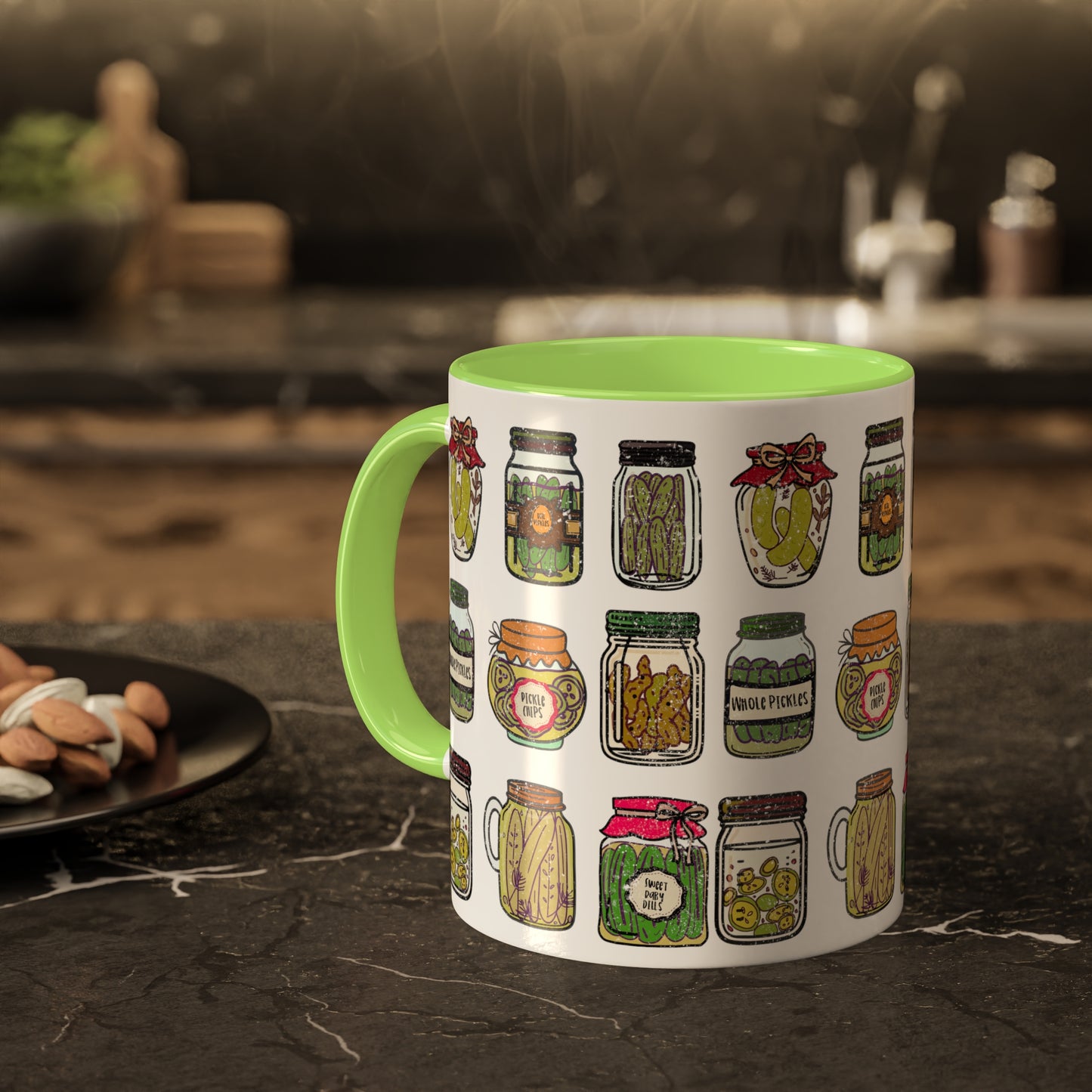 Pickle Jar Design 11oz Coffee Mug | Quirky Ceramic Cup for Pickle Lovers | Unique Kitchen Decor | Pickle Gifts | Pickle Art | Foodie Mug