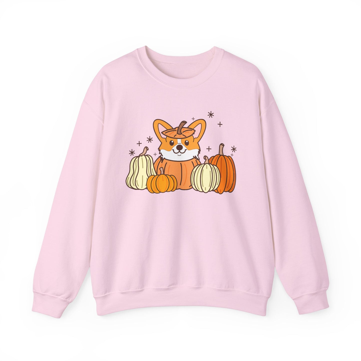 Corgi Pumpkin Spooky Season Pullover Sweatshirt | Pembroke Welsh Corgi Fall Crewneck Adult Unisex Fit Sweatshirt