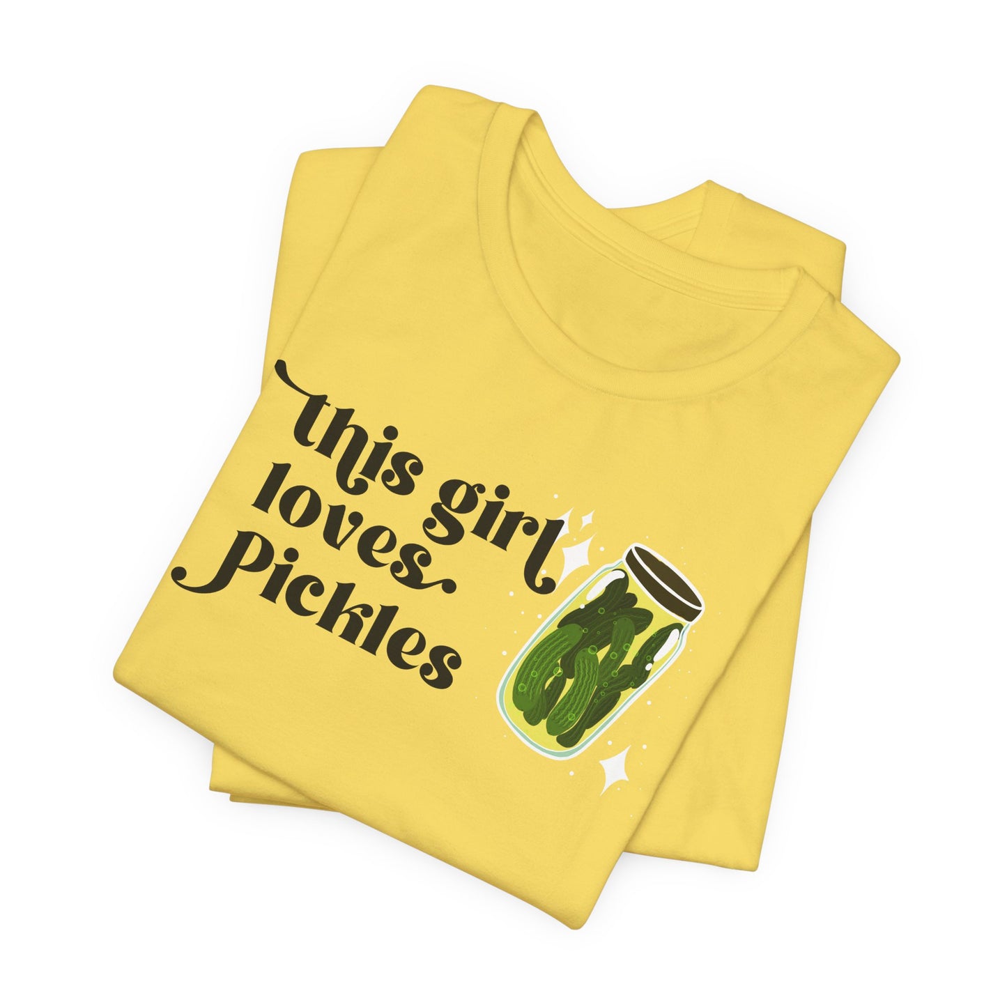 Pickle Lover Short Sleeve Tee | Women's This Girl Loves Pickles T-Shirt | Pickle Ladies tee | Pickle Gifts | Food Graphic Tee