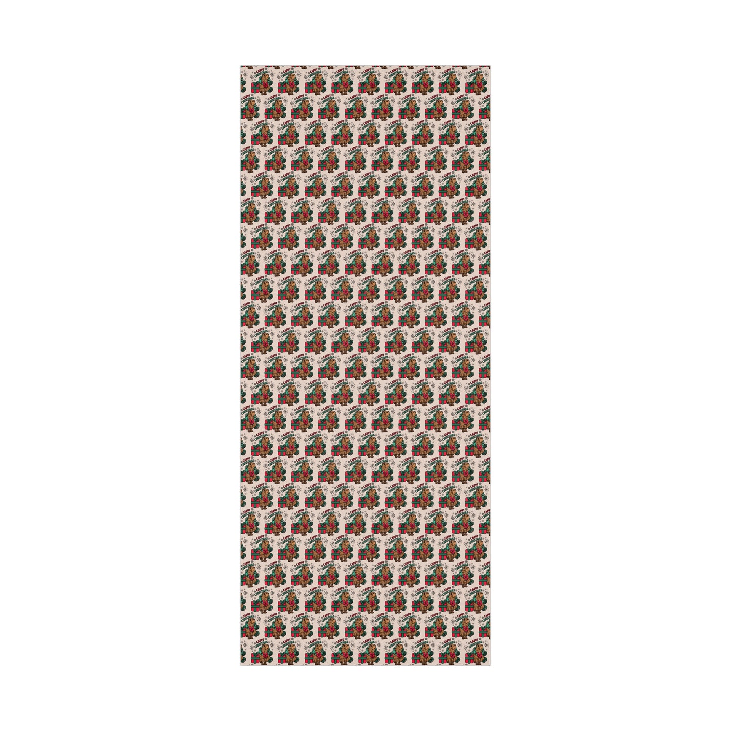 Cappy Christmas Capybara Wrapping Paper - Cute Holiday Gift Wrap, Festive Capybara-Themed Wrapping Paper, Unique Animal Lover Gift Wrap, Christmas Packaging