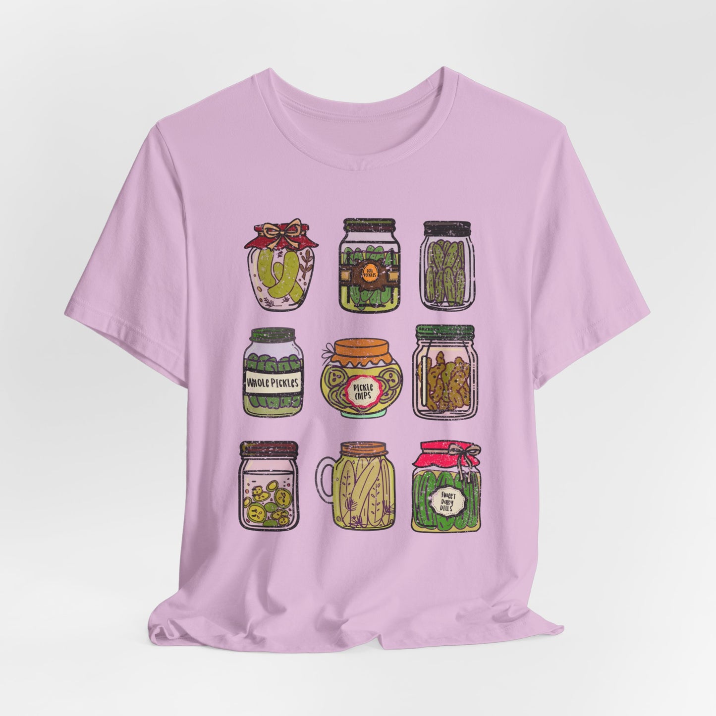 Pickle Jar Graphic Tee | Assorted Pickle Jar Design Tee | Foodie Shirt for Pickle Enthusiasts | Pickle Gifts | Pickle Lover Graphic Shirt