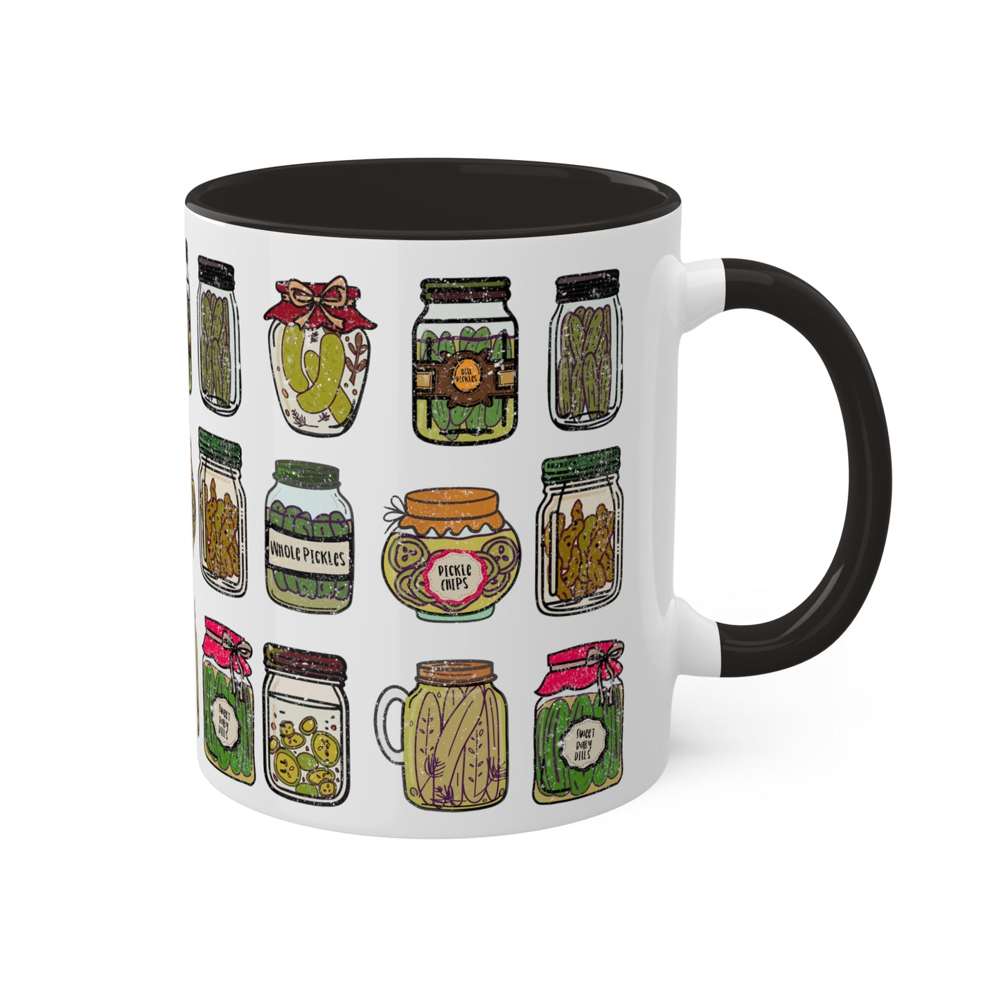 Pickle Jar Design 11oz Coffee Mug | Quirky Ceramic Cup for Pickle Lovers | Unique Kitchen Decor | Pickle Gifts | Pickle Art | Foodie Mug