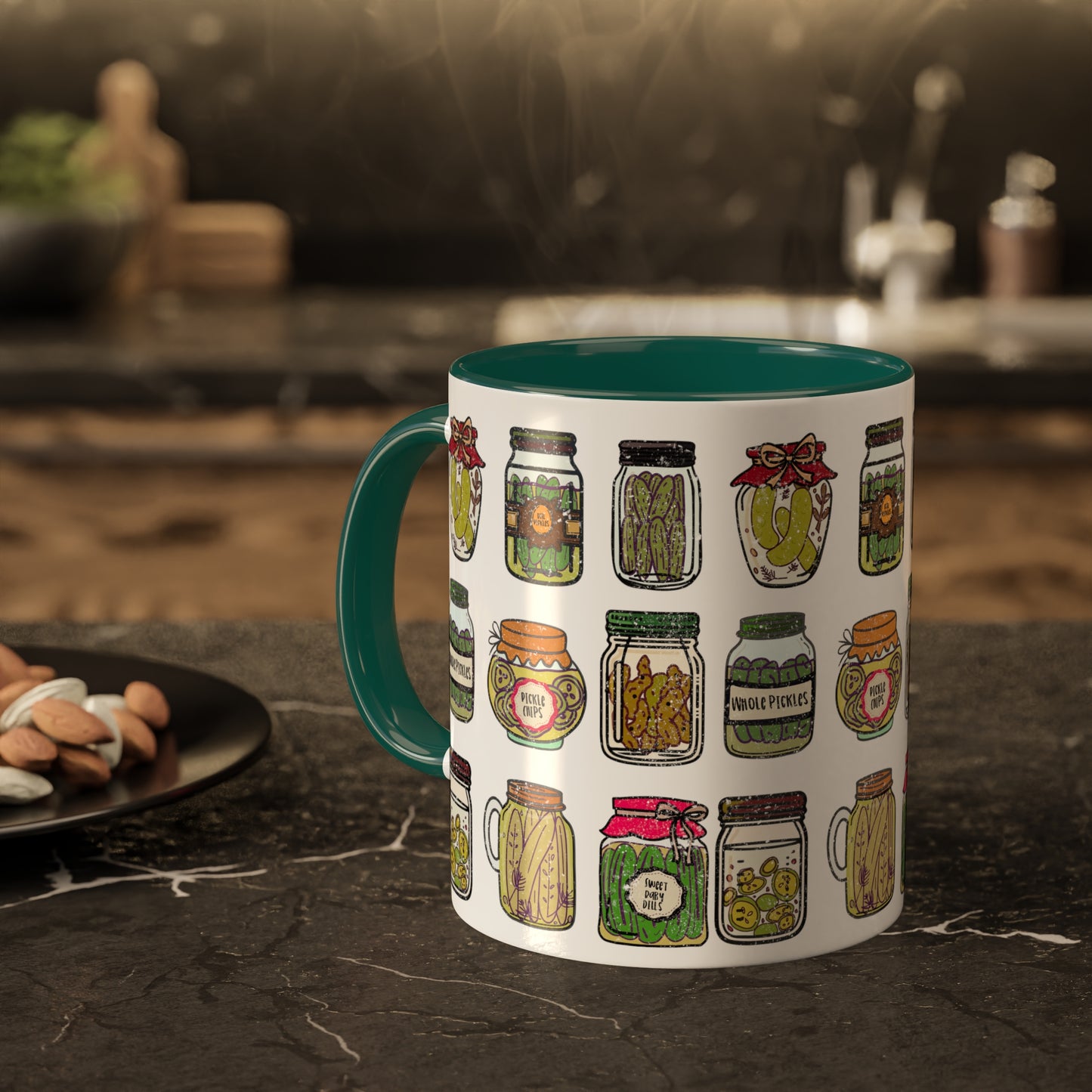 Pickle Jar Design 11oz Coffee Mug | Quirky Ceramic Cup for Pickle Lovers | Unique Kitchen Decor | Pickle Gifts | Pickle Art | Foodie Mug