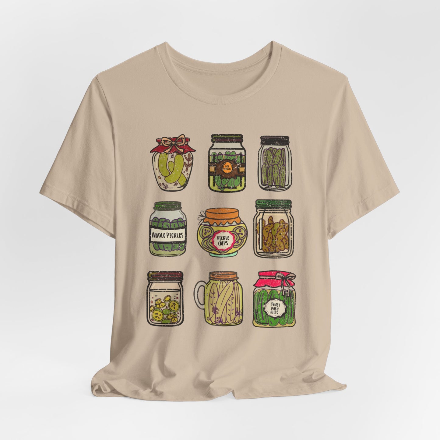 Pickle Jar Graphic Tee | Assorted Pickle Jar Design Tee | Foodie Shirt for Pickle Enthusiasts | Pickle Gifts | Pickle Lover Graphic Shirt
