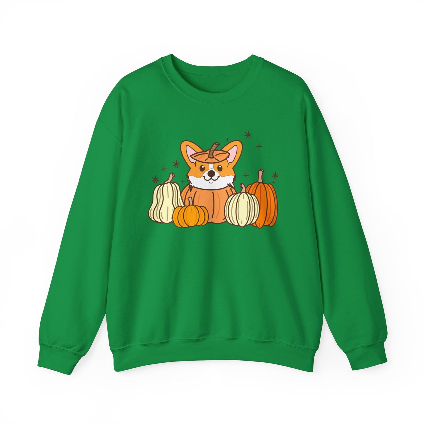 Corgi Pumpkin Spooky Season Pullover Sweatshirt | Pembroke Welsh Corgi Fall Crewneck Adult Unisex Fit Sweatshirt
