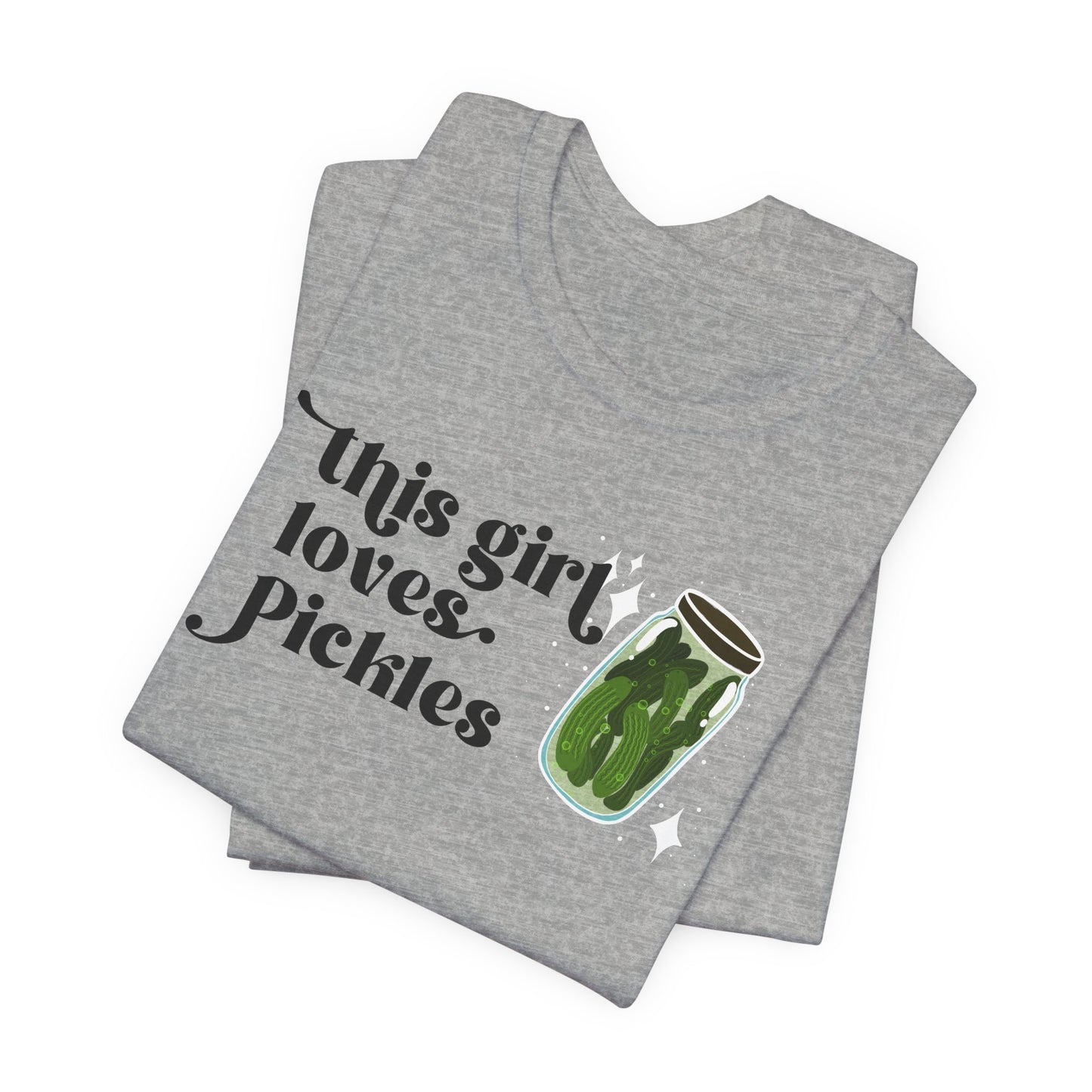 Pickle Lover Short Sleeve Tee | Women's This Girl Loves Pickles T-Shirt | Pickle Ladies tee | Pickle Gifts | Food Graphic Tee