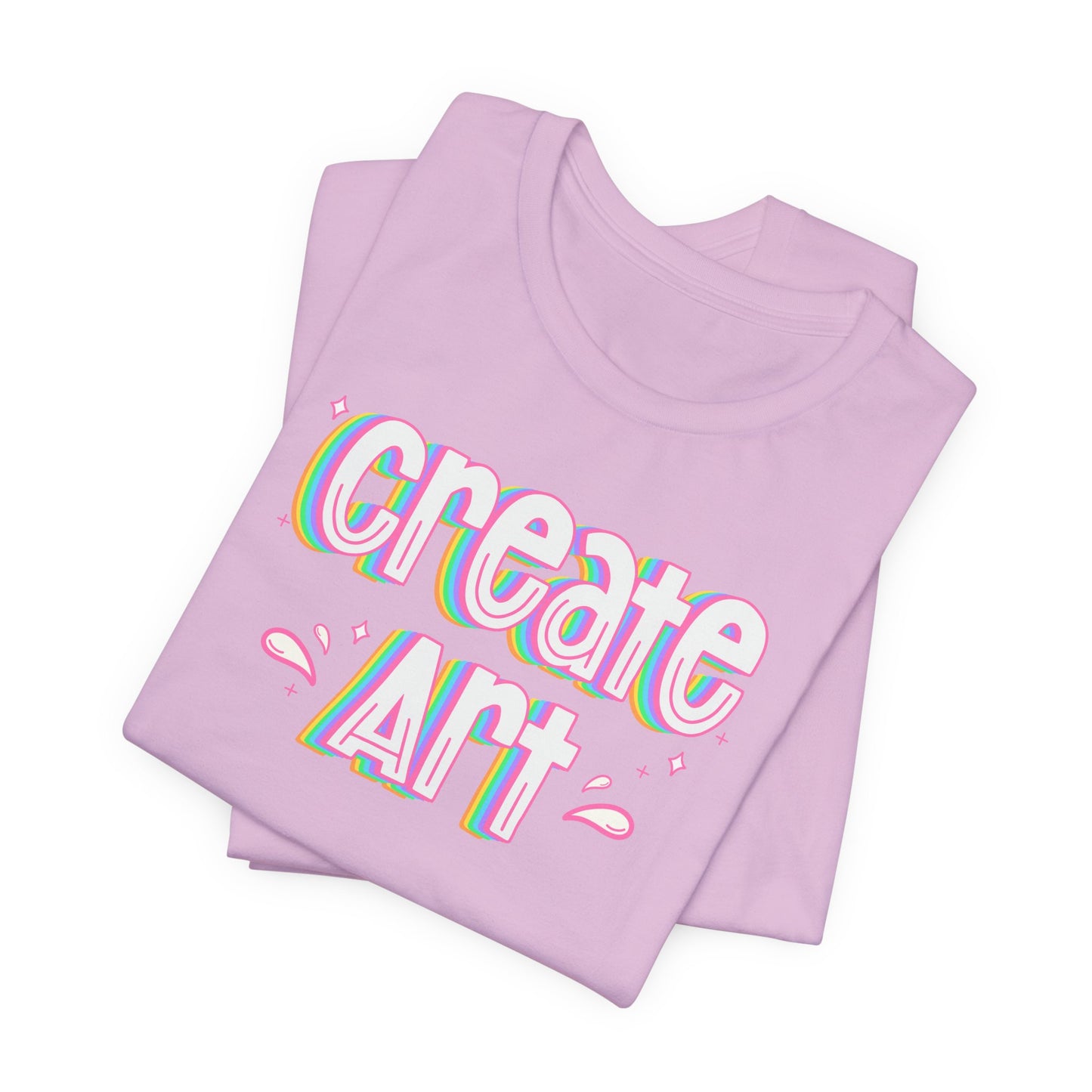 Create Art Rainbow Tee | Graphic T-Shirt for Artists & Art Teachers | Artist Gifts | Art Education | Art Teacher Style | Colorful Artist Tee