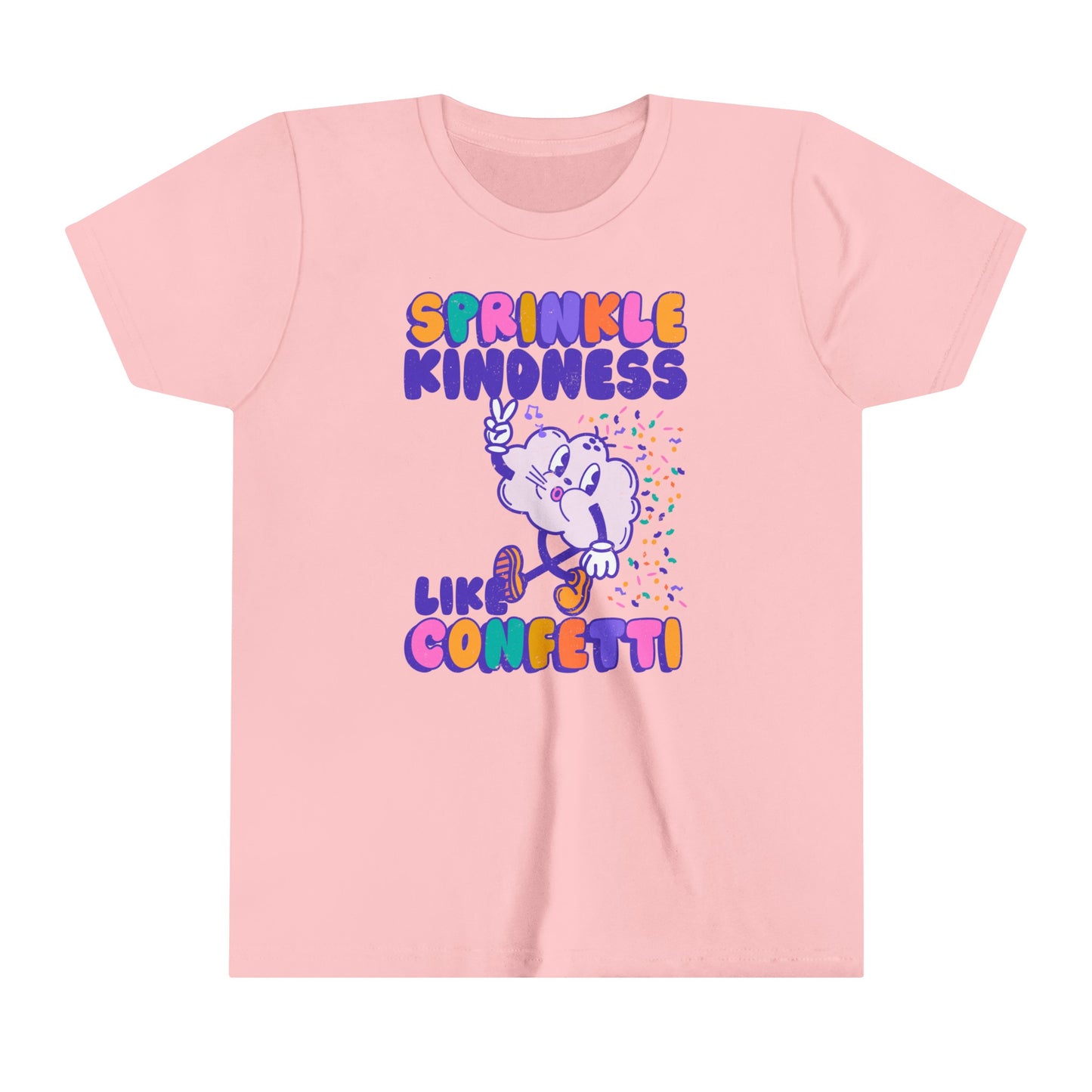 Kids Sprinkle Kindness Like Confetti Retro Tee | Inspirational Youth T-Shirt | Positive Vibes Kid Shirt | Kindness Kid Tee | Cloud tee