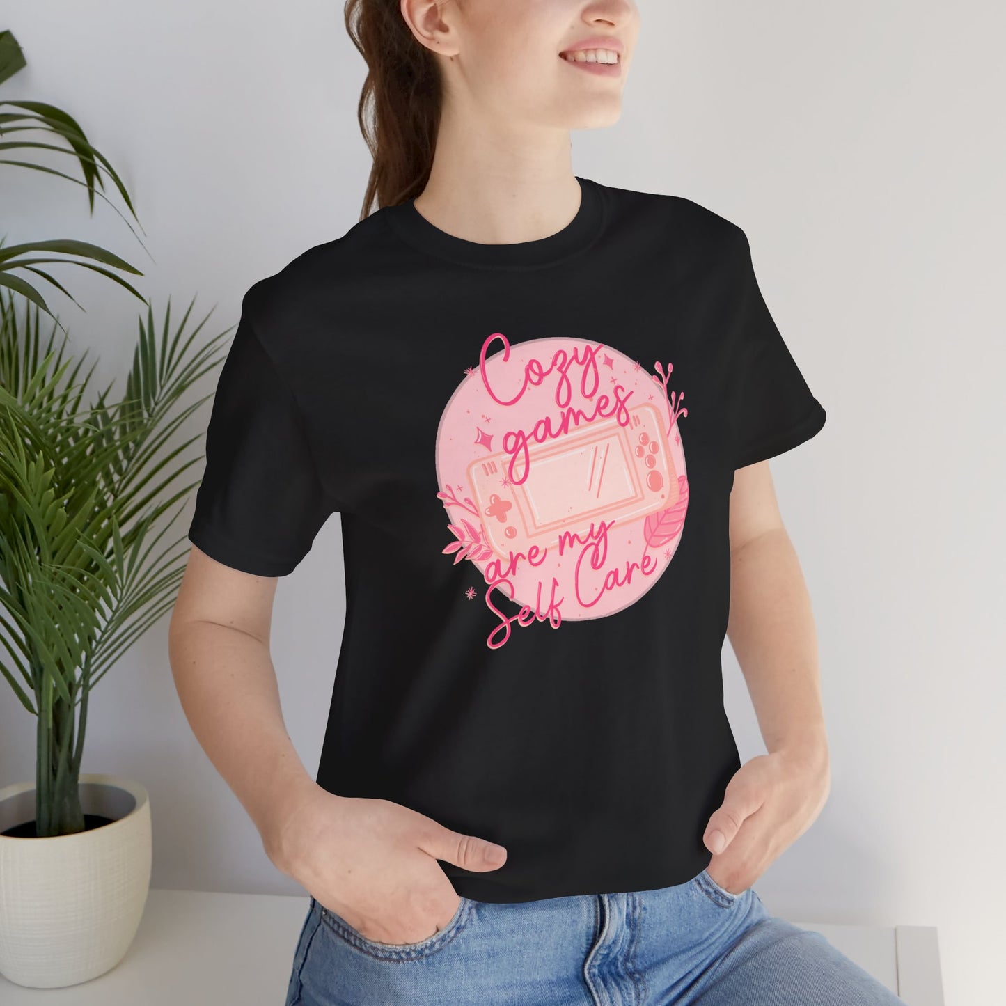 Cozy Games Are My Self Care Women's Tee - Gamer T-Shirt, Video Game Ladies Graphic T-Shirt, Comfortable Gaming Apparel, Unique Gamer Gift