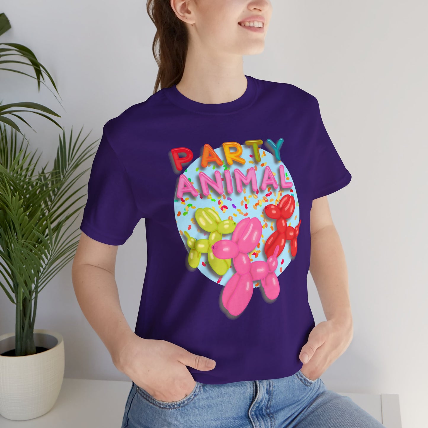 Party Animal Balloon Dog Birthday Graphic Tee - Fun Celebration Shirt | Balloon Lover Gift | Unisex Tee for Birthdays and Special Occasions