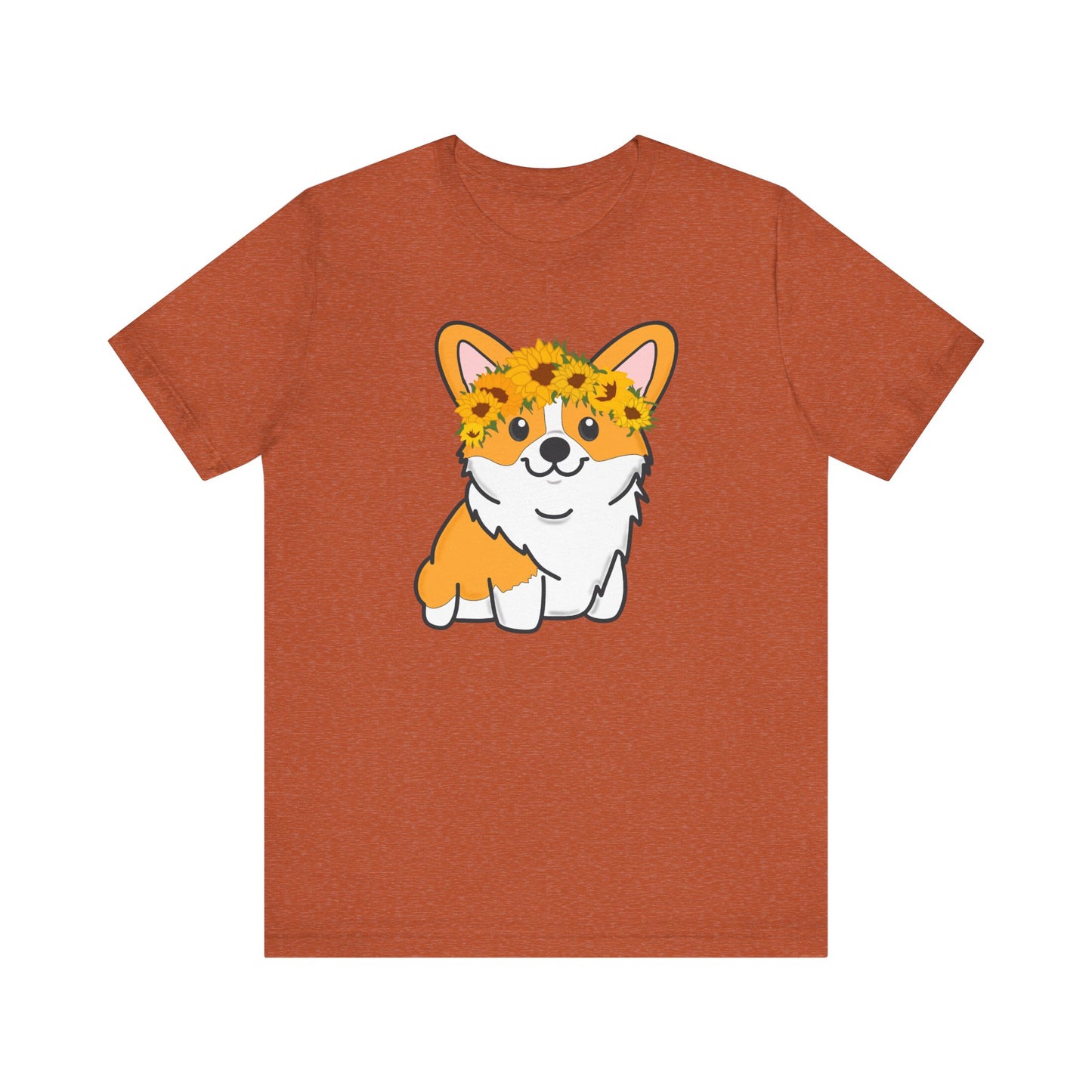 Sunflower Corgi Unisex Graphic Tee | Ladies Corgi Dog T-Shirt | Corgi Lover Gift | Corgi Mom | Pembroke Welsh Corgi | Dog Lover Shirt