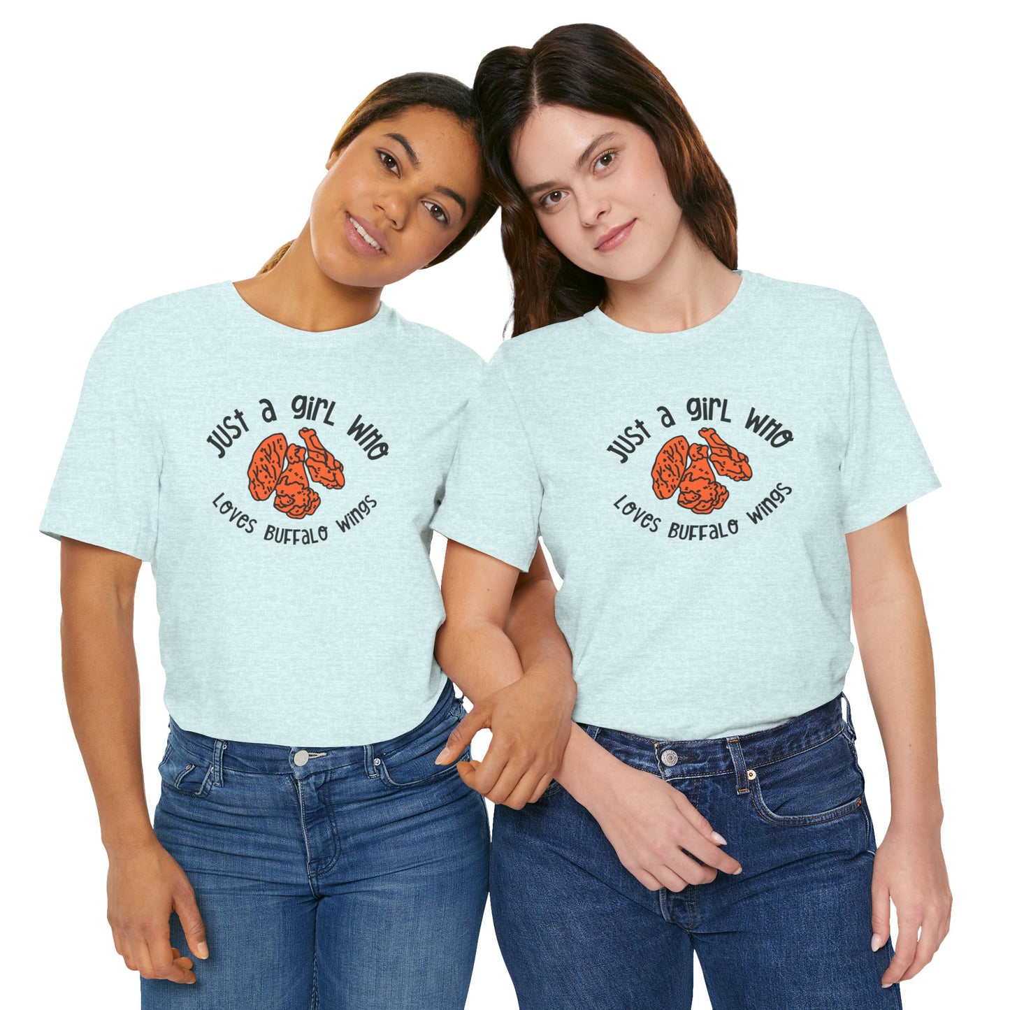 This Girl Loves Buffalo Wings Tee | Chicken Wings Graphic Tee | Ladies Food Shirt | Hot Wings Lover Gift | Spicy food tee