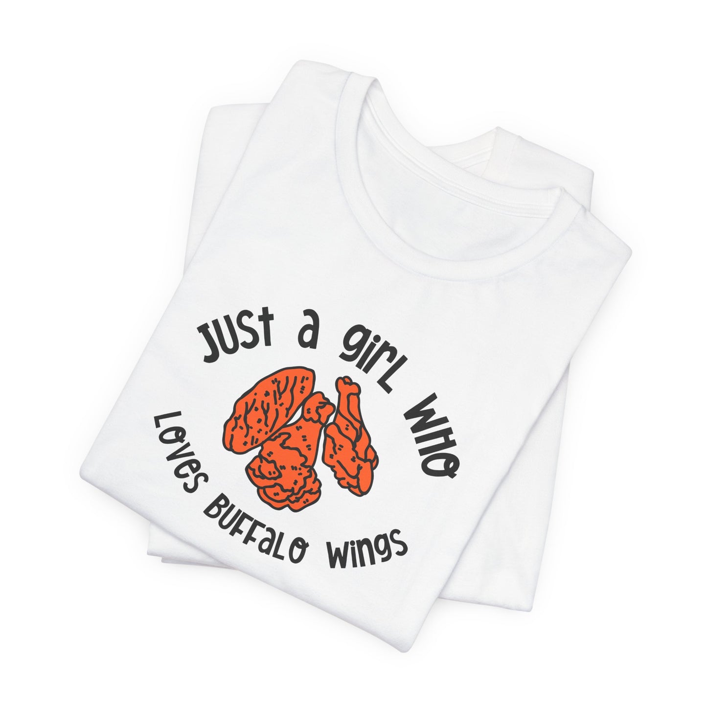 This Girl Loves Buffalo Wings Tee | Chicken Wings Graphic Tee | Ladies Food Shirt | Hot Wings Lover Gift | Spicy food tee