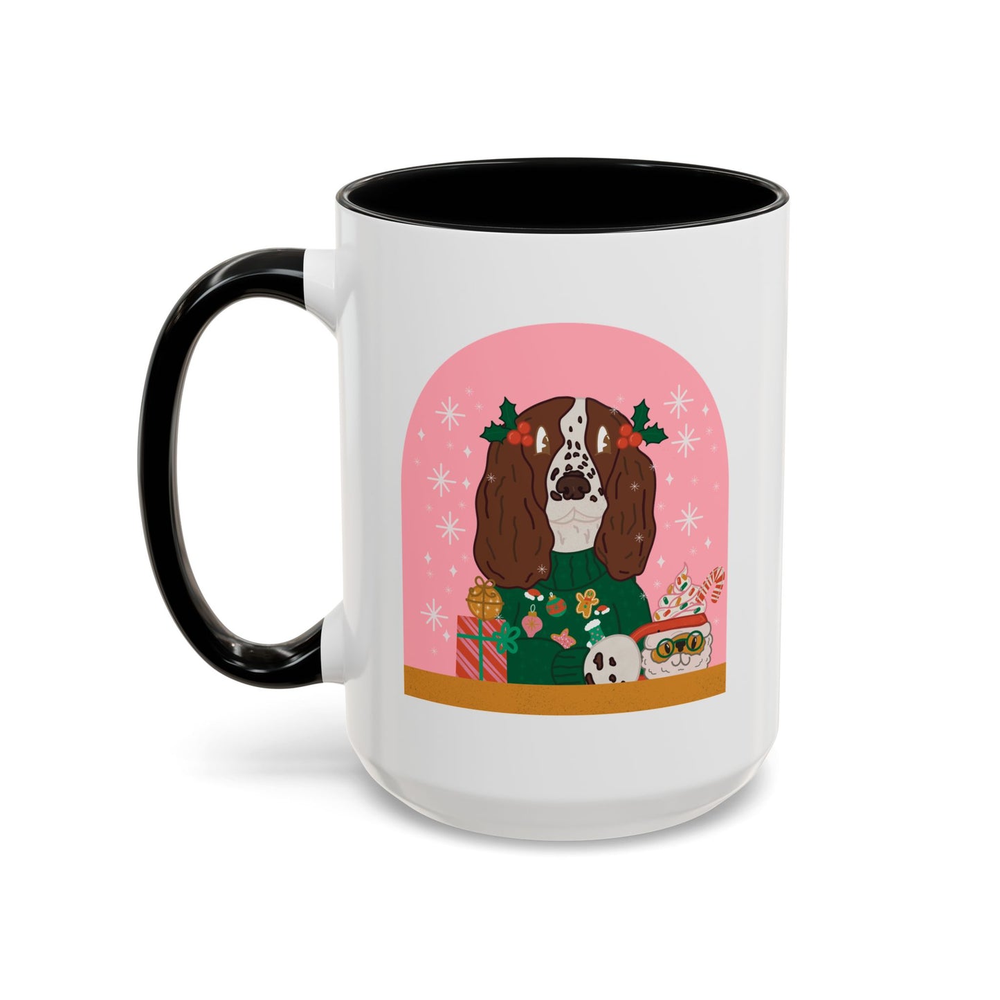 Christmas English Springer Spaniel  Accent Coffee Mug (11, 15oz)