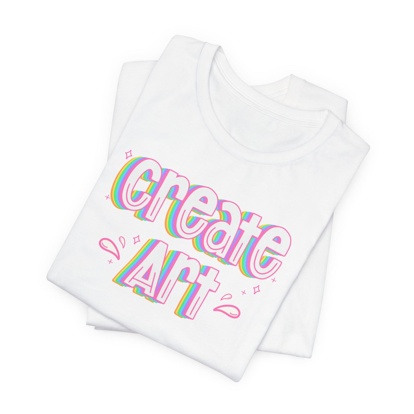 Create Art Rainbow Tee | Graphic T-Shirt for Artists & Art Teachers | Artist Gifts | Art Education | Art Teacher Style | Colorful Artist Tee