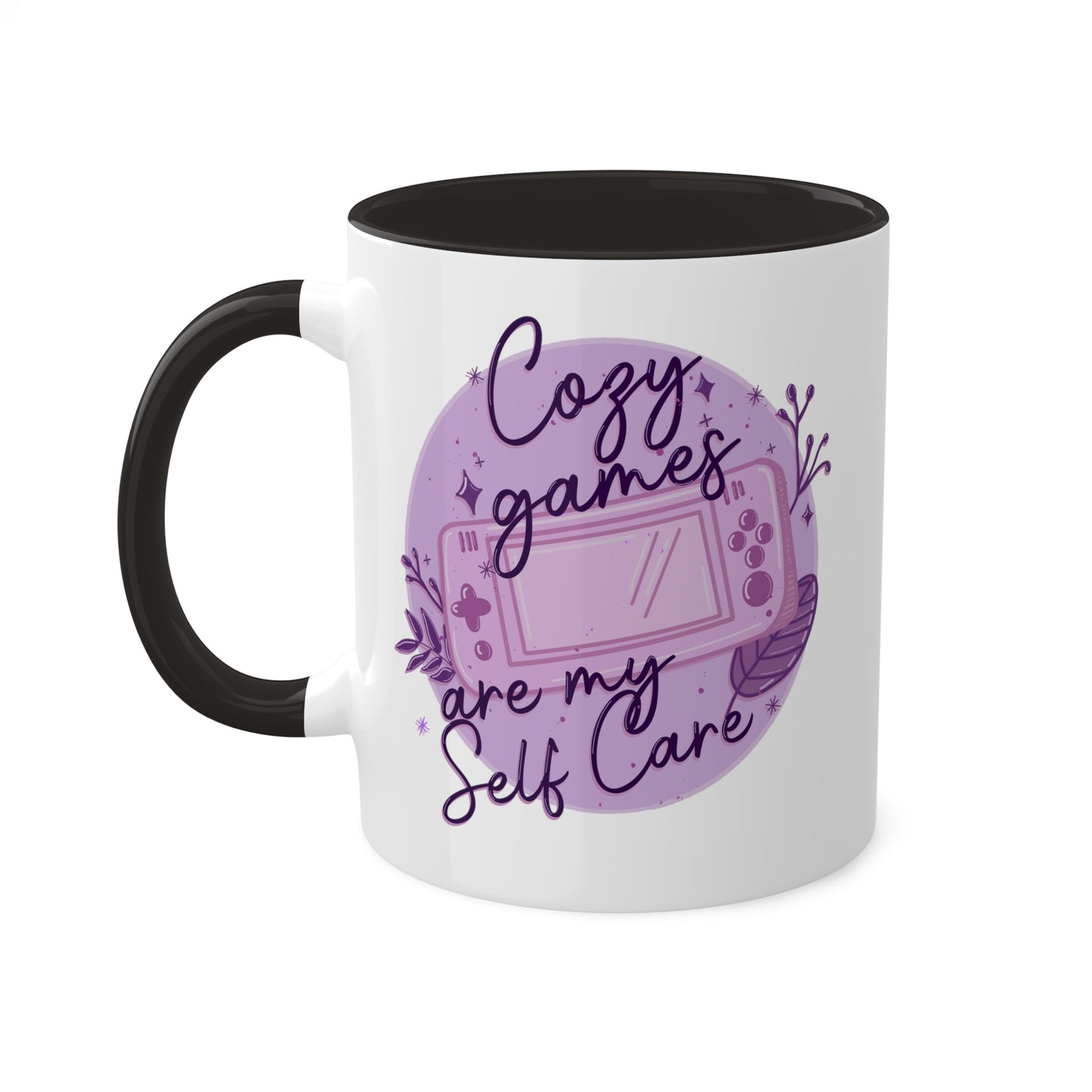 Cozy Games Are My Self Care Coffee Mug | Video Game Accent Mug | Pink Gamer Aesthetic | Purple Gamer | Yellow Gamer | Gamer Girl Tee